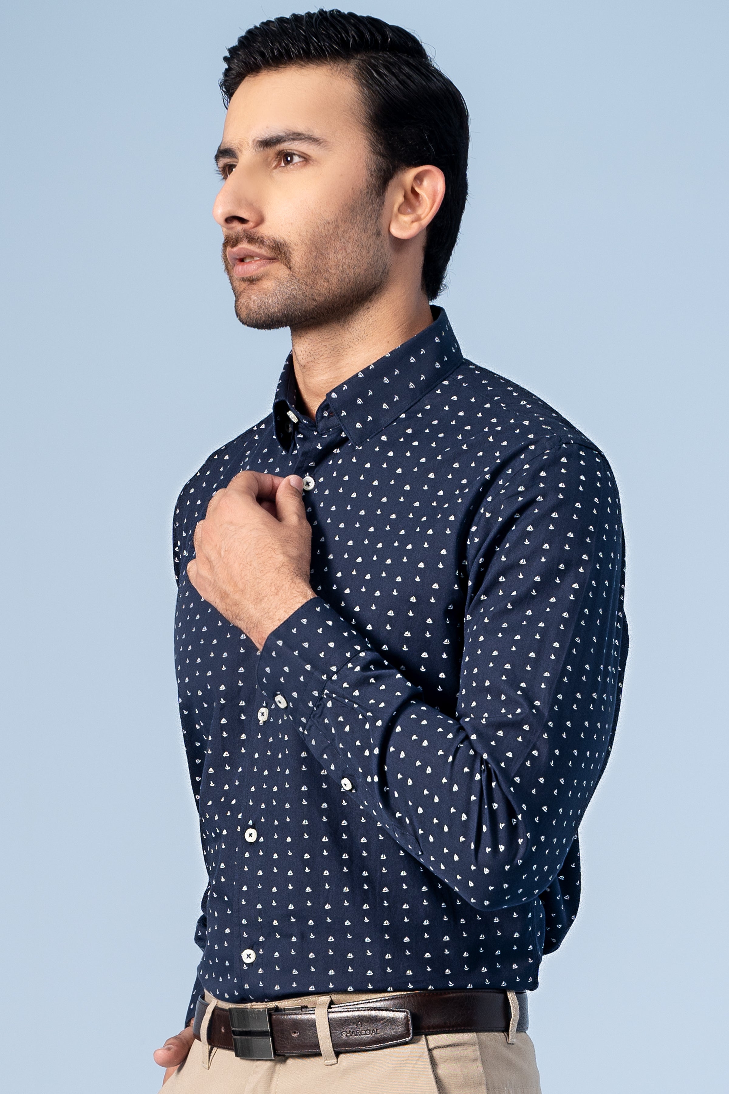 SMART SHIRT NAVY BLUE - Charcoal Clothing