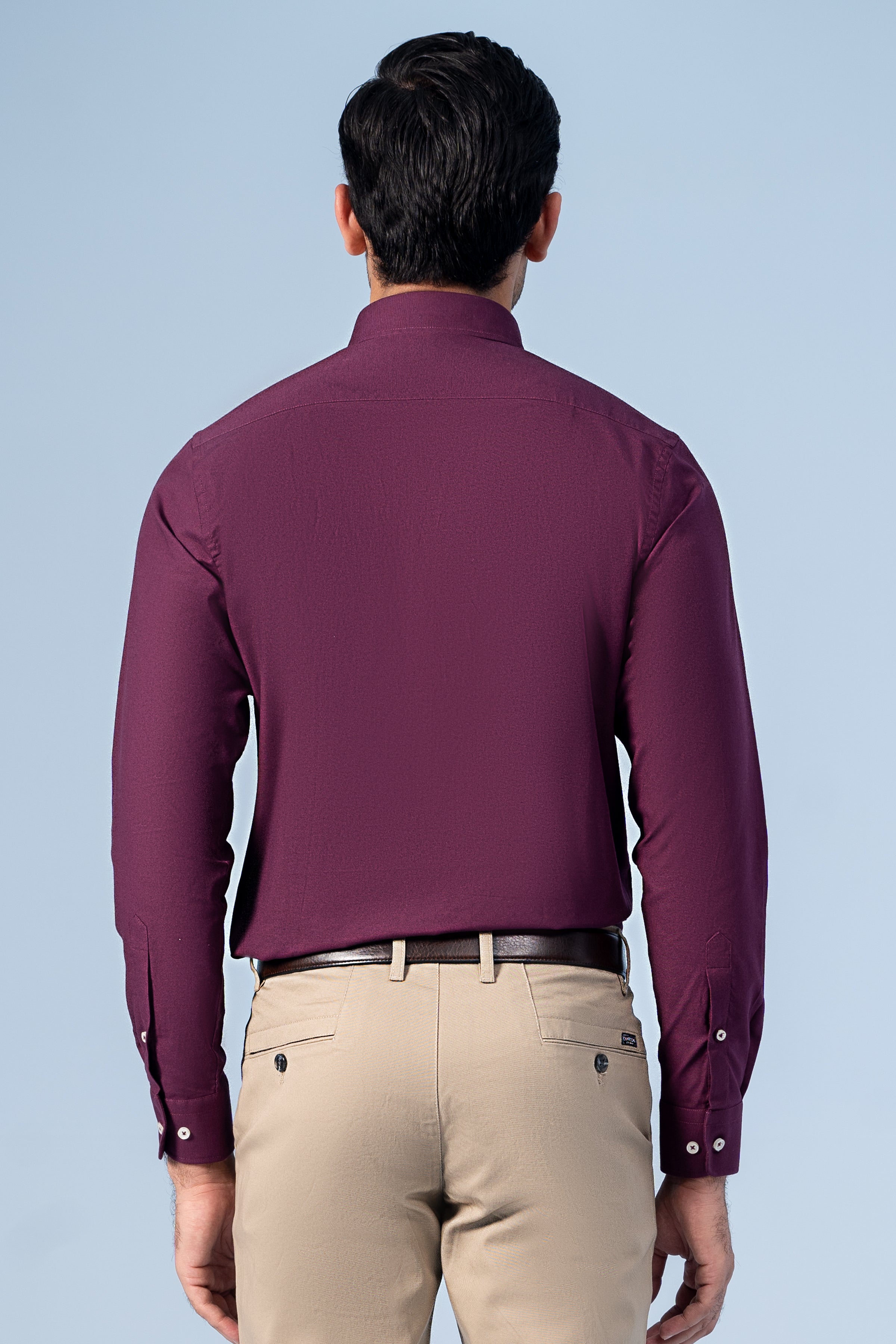 SEMI CASUAL SHIRT BURGUNDY - Charcoal Clothing