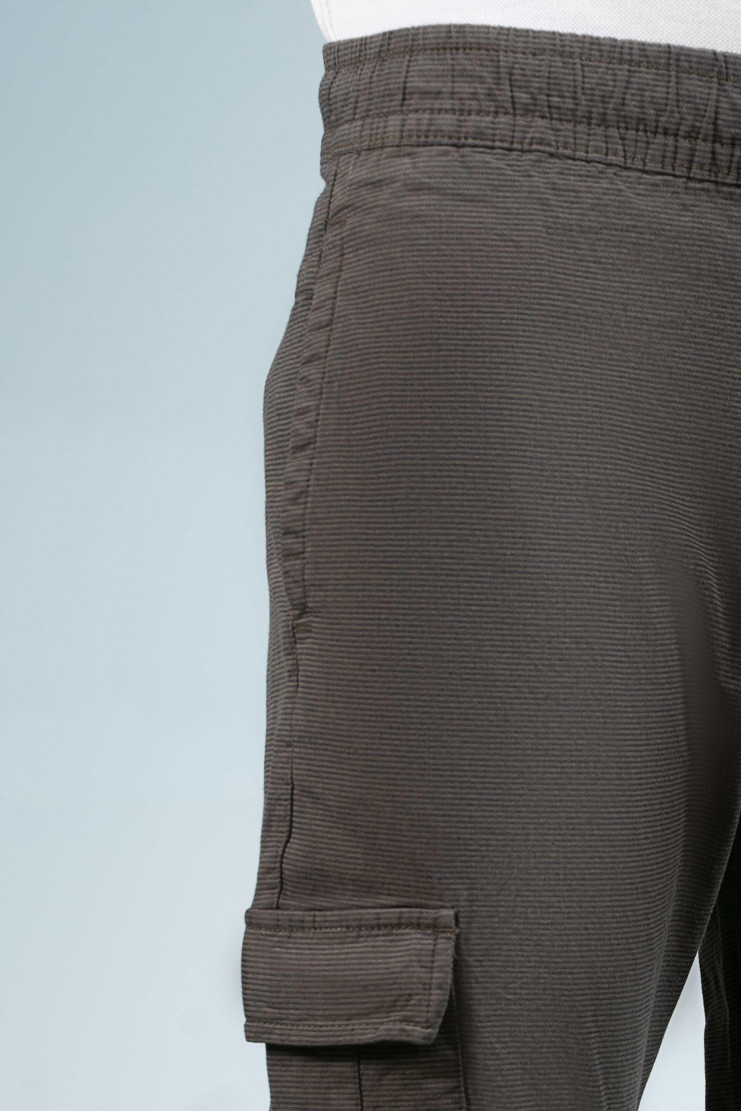 CARGO TEXTURED JOGGER TROUSER OLIVE - Charcoal Clothing
