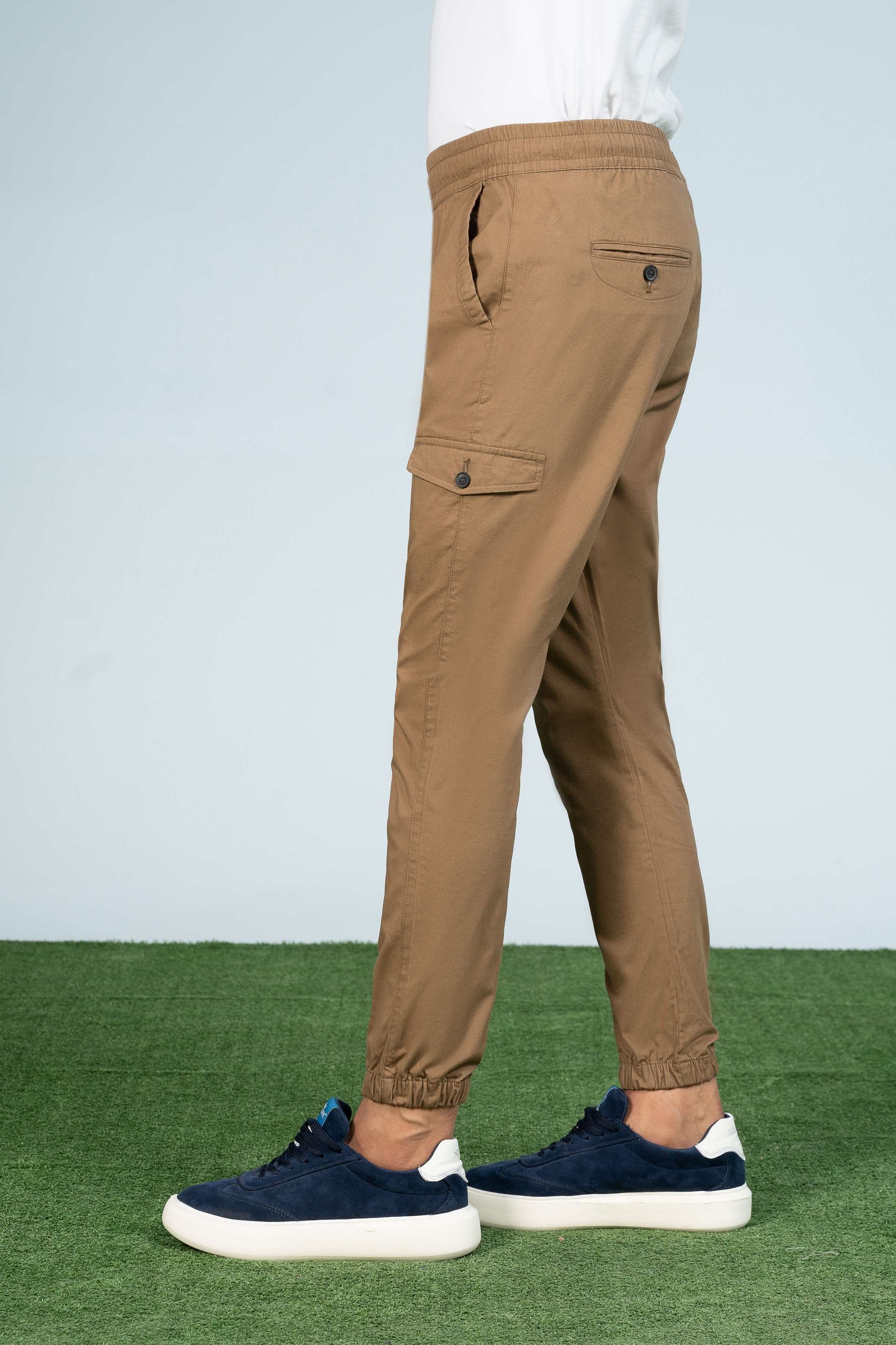 ENZYME WASHED JOGGER TROUSER DARK KHAKI - Charcoal Clothing