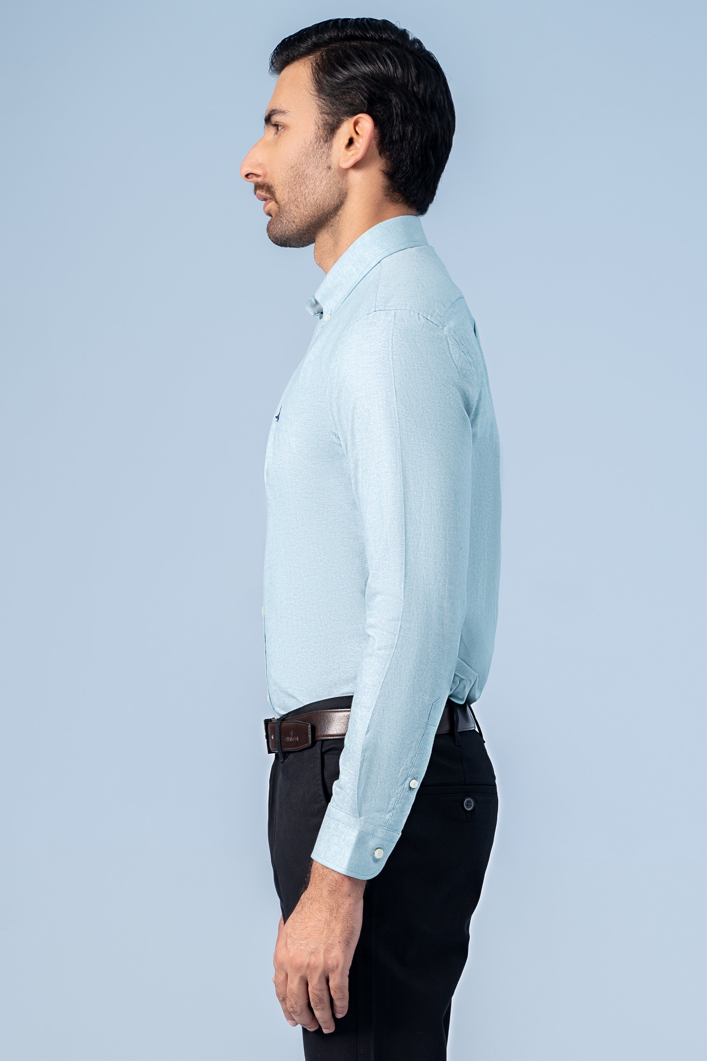 SEMI CASUAL SHIRT SEA GREEN - Charcoal Clothing