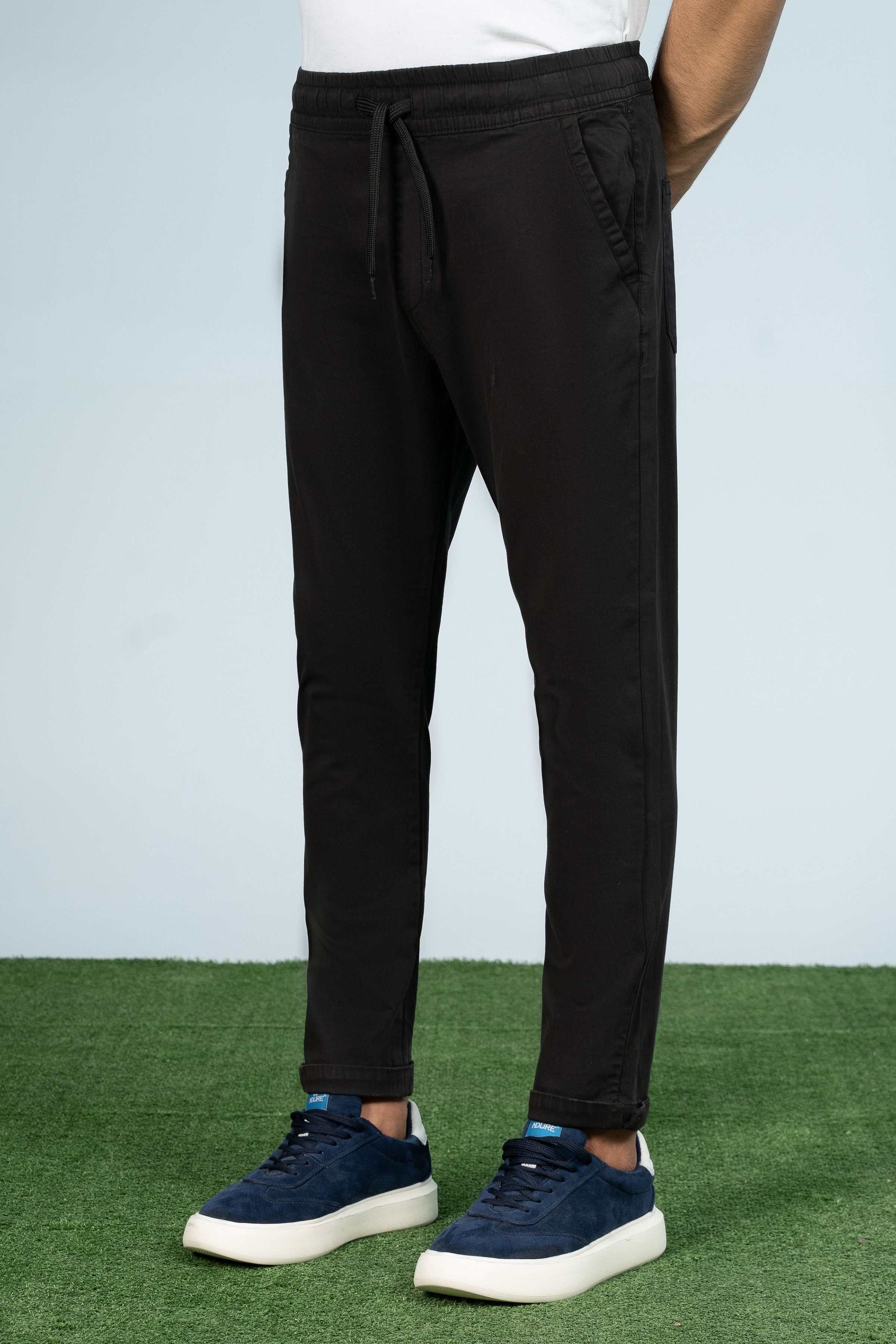 CASUAL JOGGER WAIST TROUSER BLACK - Charcoal Clothing