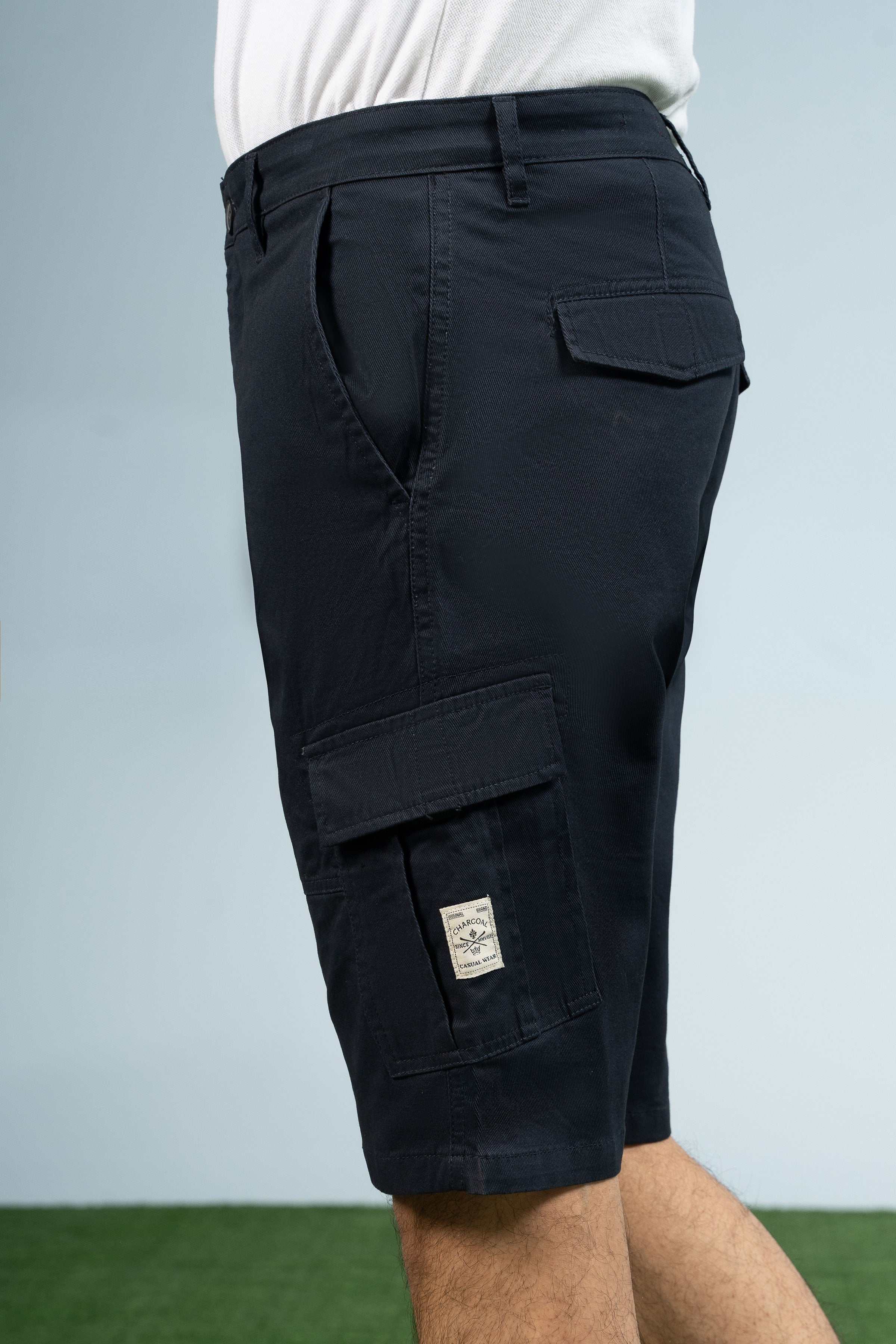 CARGO REGULAR FIT SHORTS NAVY - Charcoal Clothing