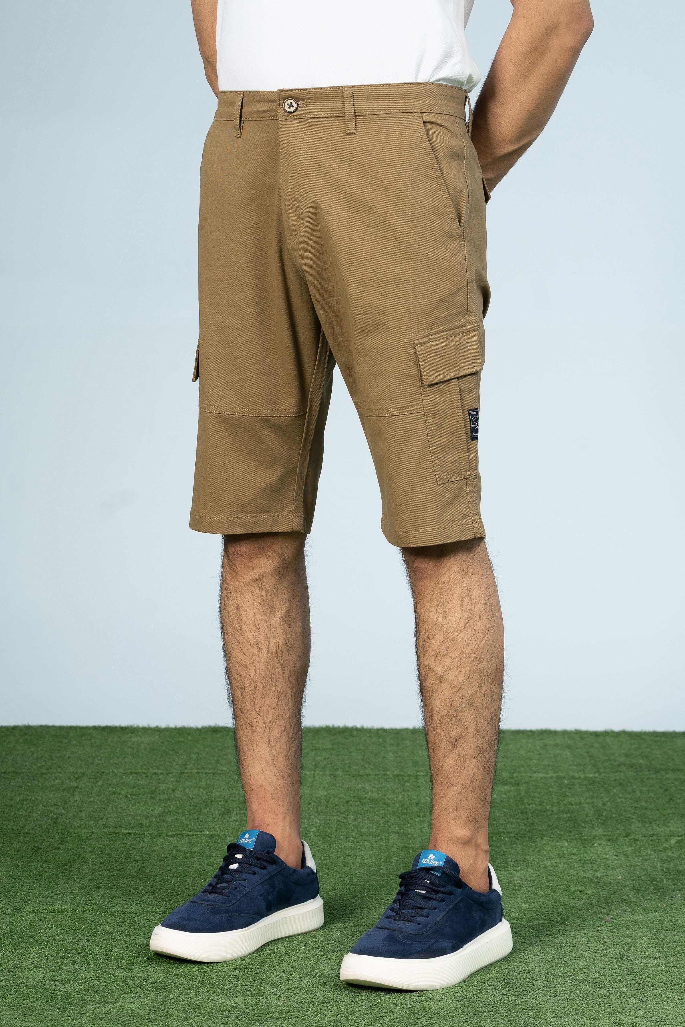 CARGO REGULAR FIT SHORTS KHAKI - Charcoal Clothing