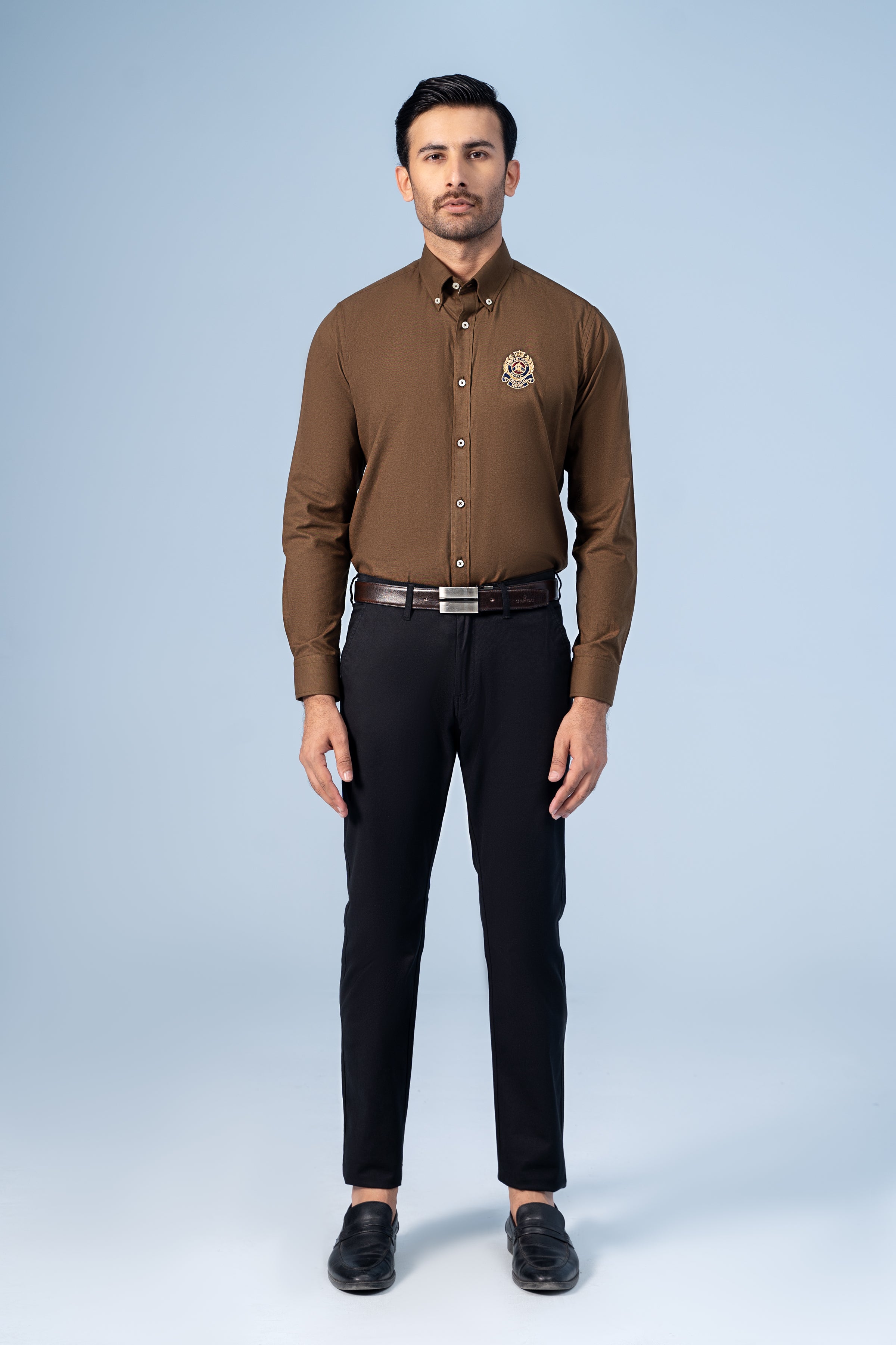 SEMI CASUAL SHIRT BROWN - Charcoal Clothing