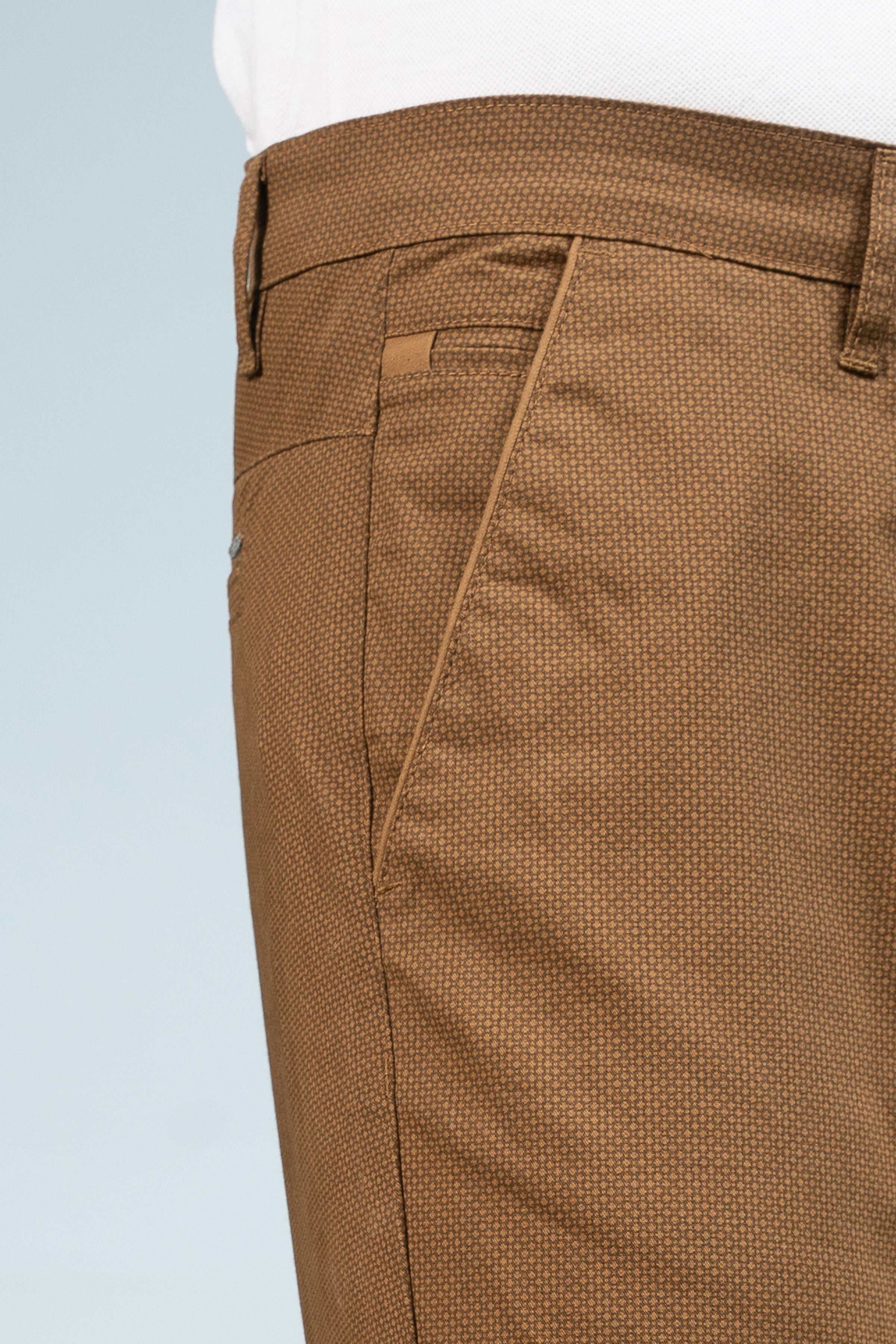 CROSS POCKET PRINTED PANT BROWN - Charcoal Clothing