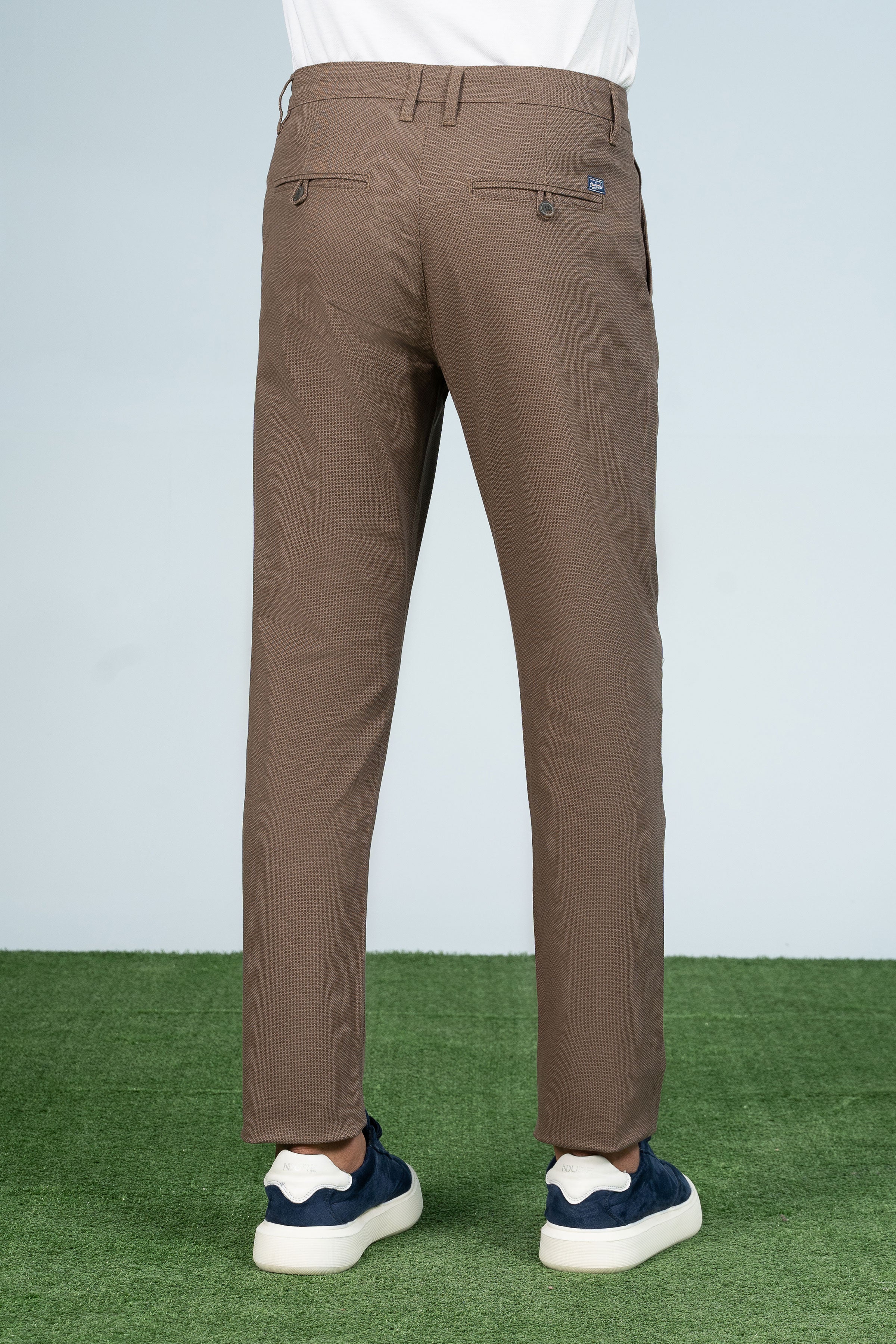 CROSS POCKET PRINTED PANT BROWN - Charcoal Clothing