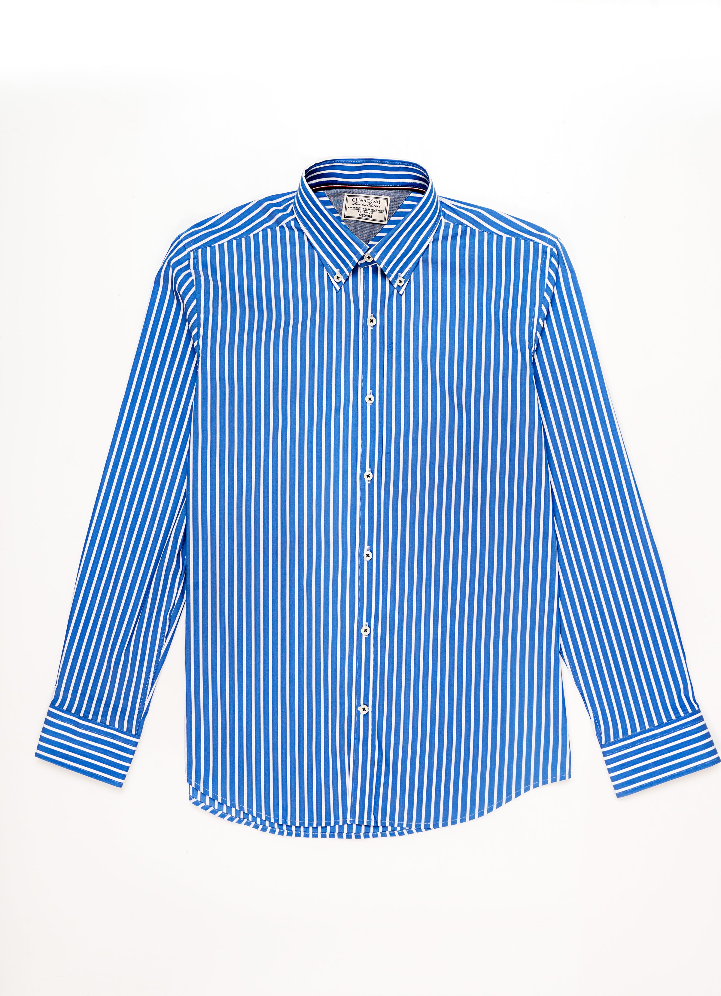 LIMITED EDITION SHIRTS BLUE WHITE STRIPES - Charcoal Clothing