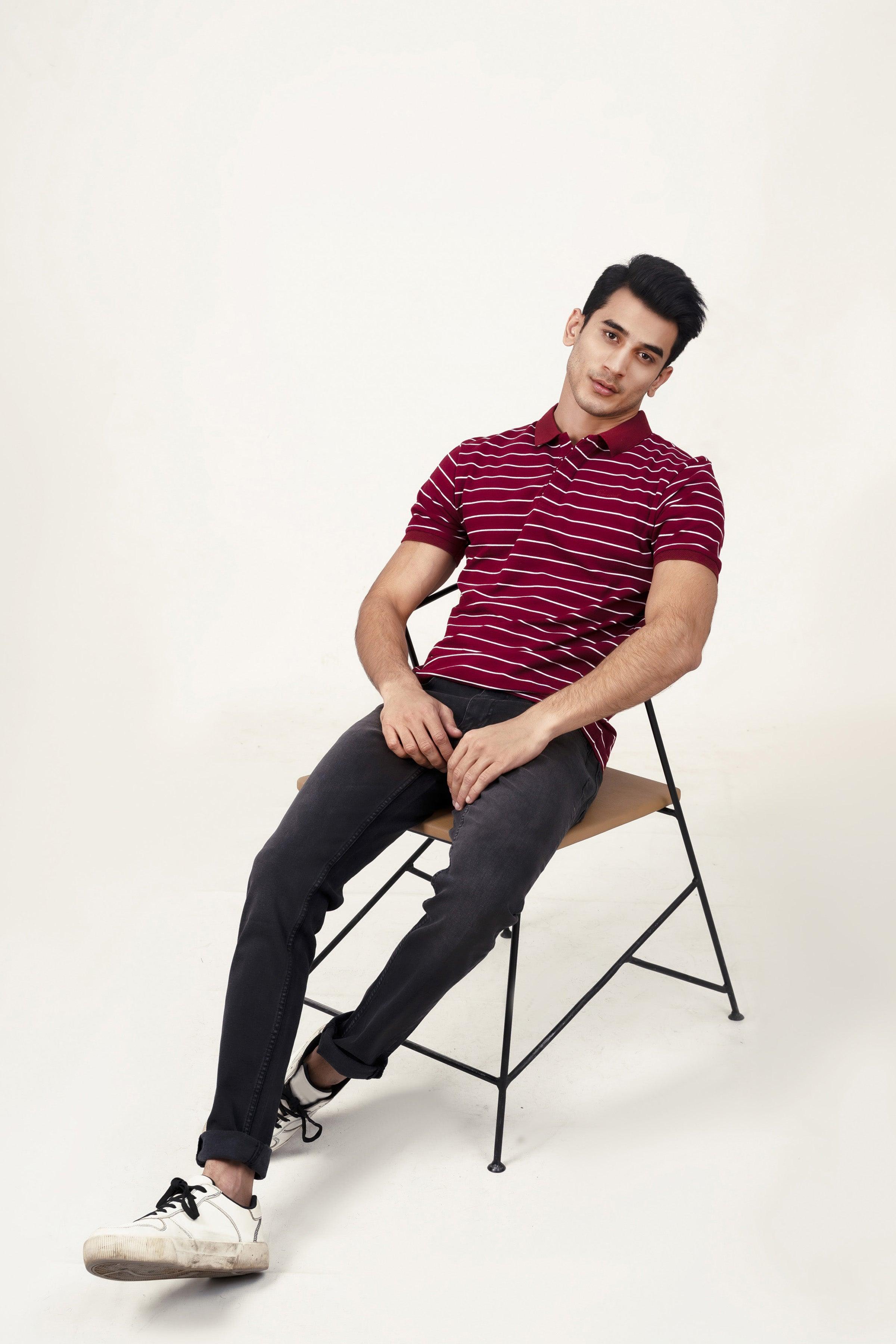 EXCLUSIVE POLO MAROON at Charcoal Clothing