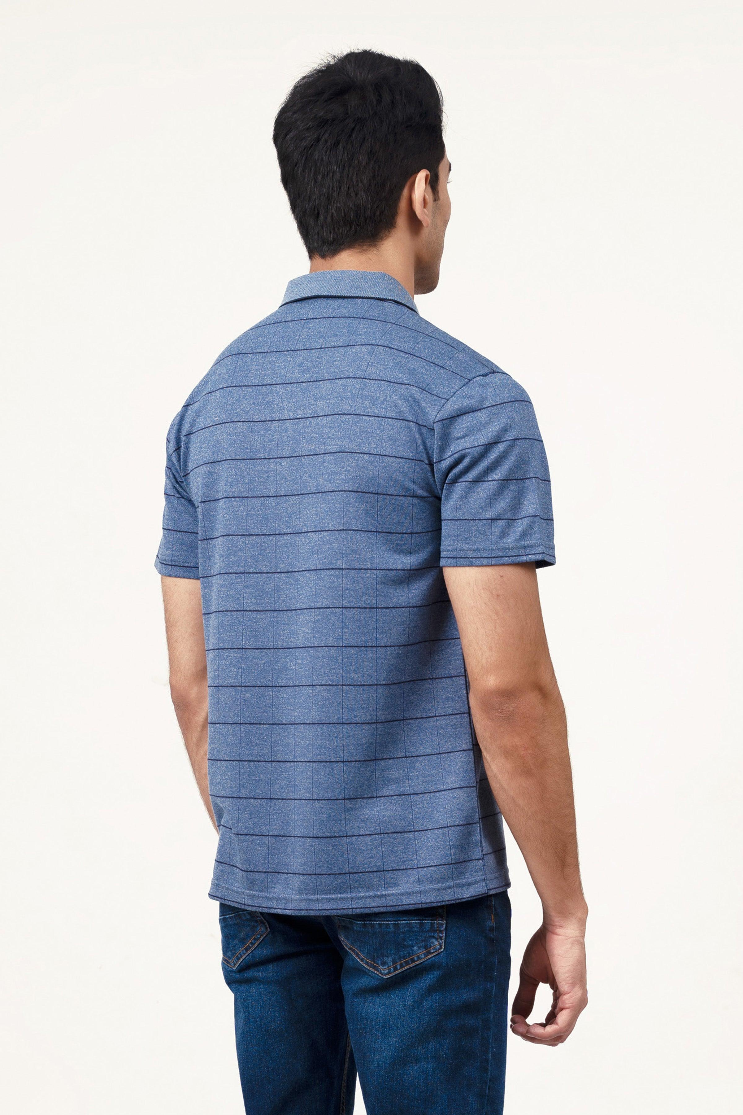 EXECUTIVE POLO BLUE MELANGE at Charcoal Clothing