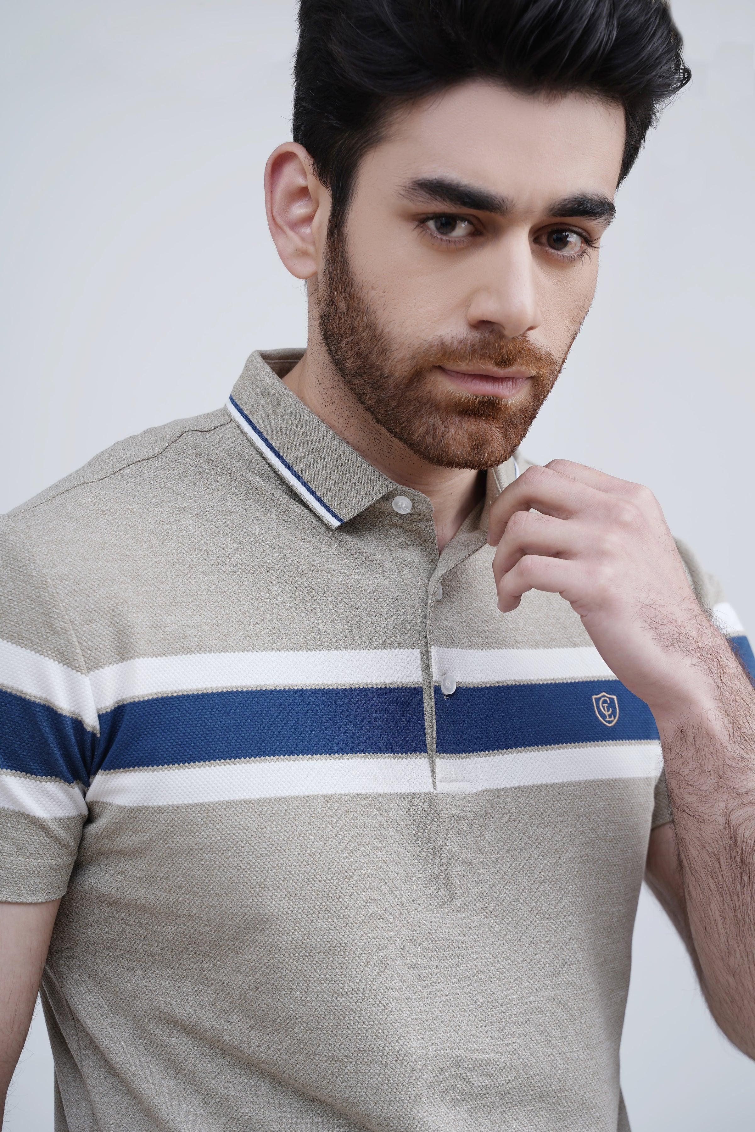 EXECUTIVE POLO LIGHT BROWN at Charcoal Clothing