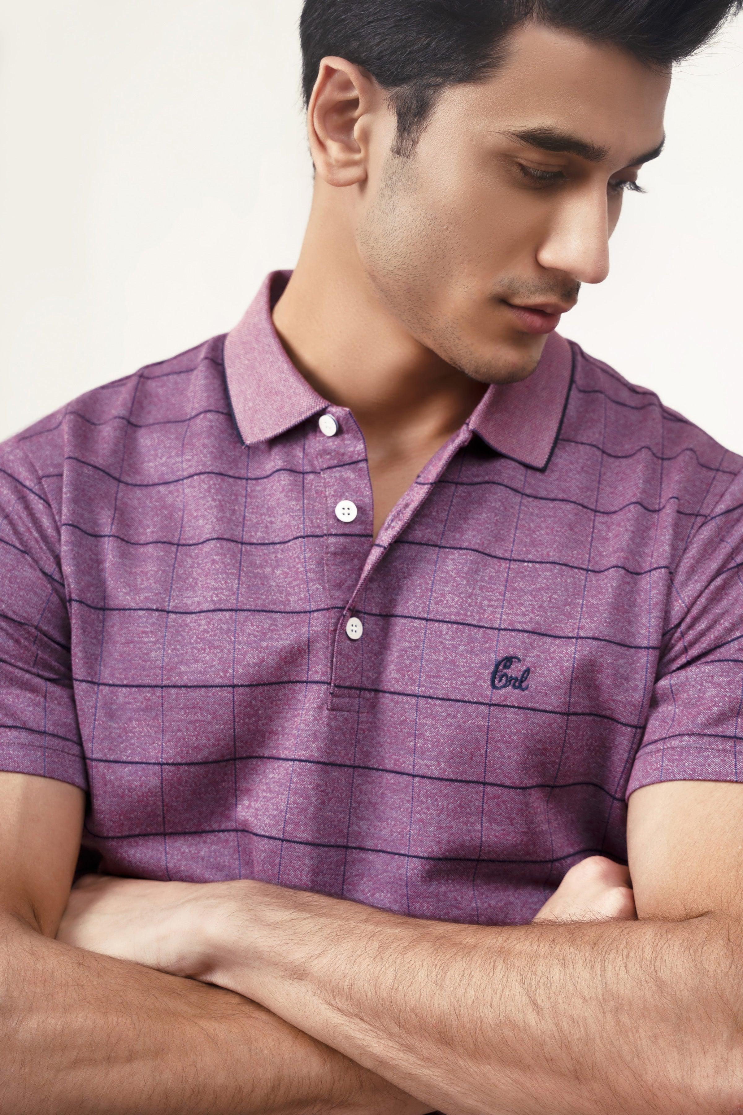 EXECUTIVE POLO MAROON MELANGE at Charcoal Clothing