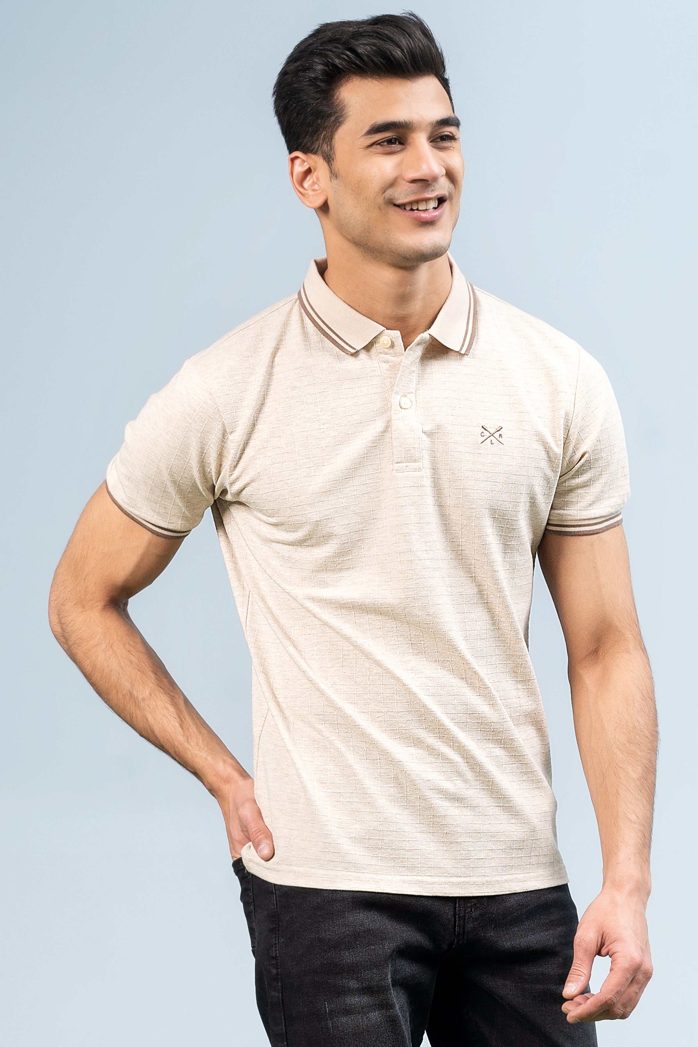 EXECUTIVE POLO OATMEAL at Charcoal Clothing