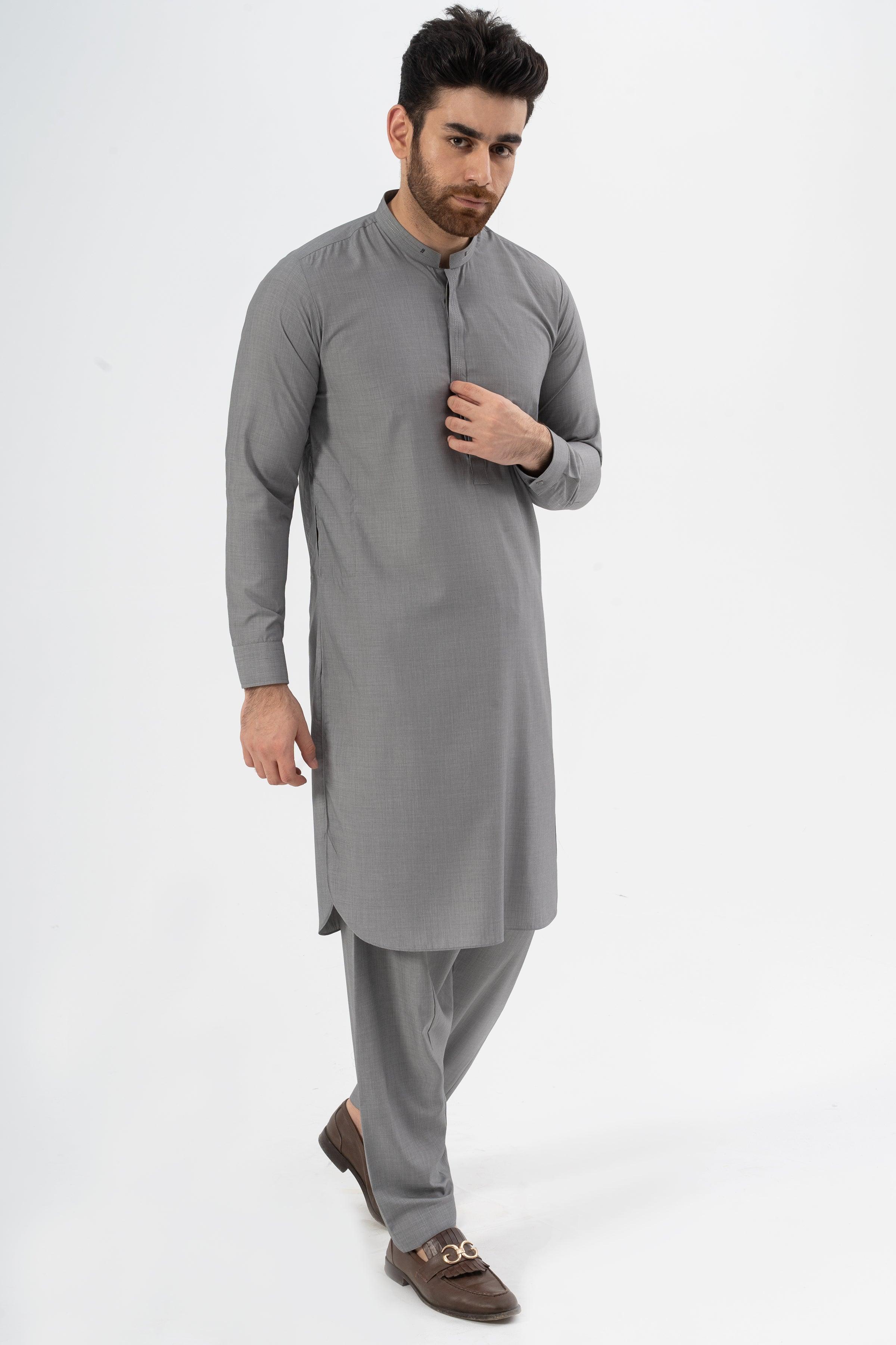 EXQUISITE TEXTURED SHALWAR KAMEEZ CARBON at Charcoal Clothing