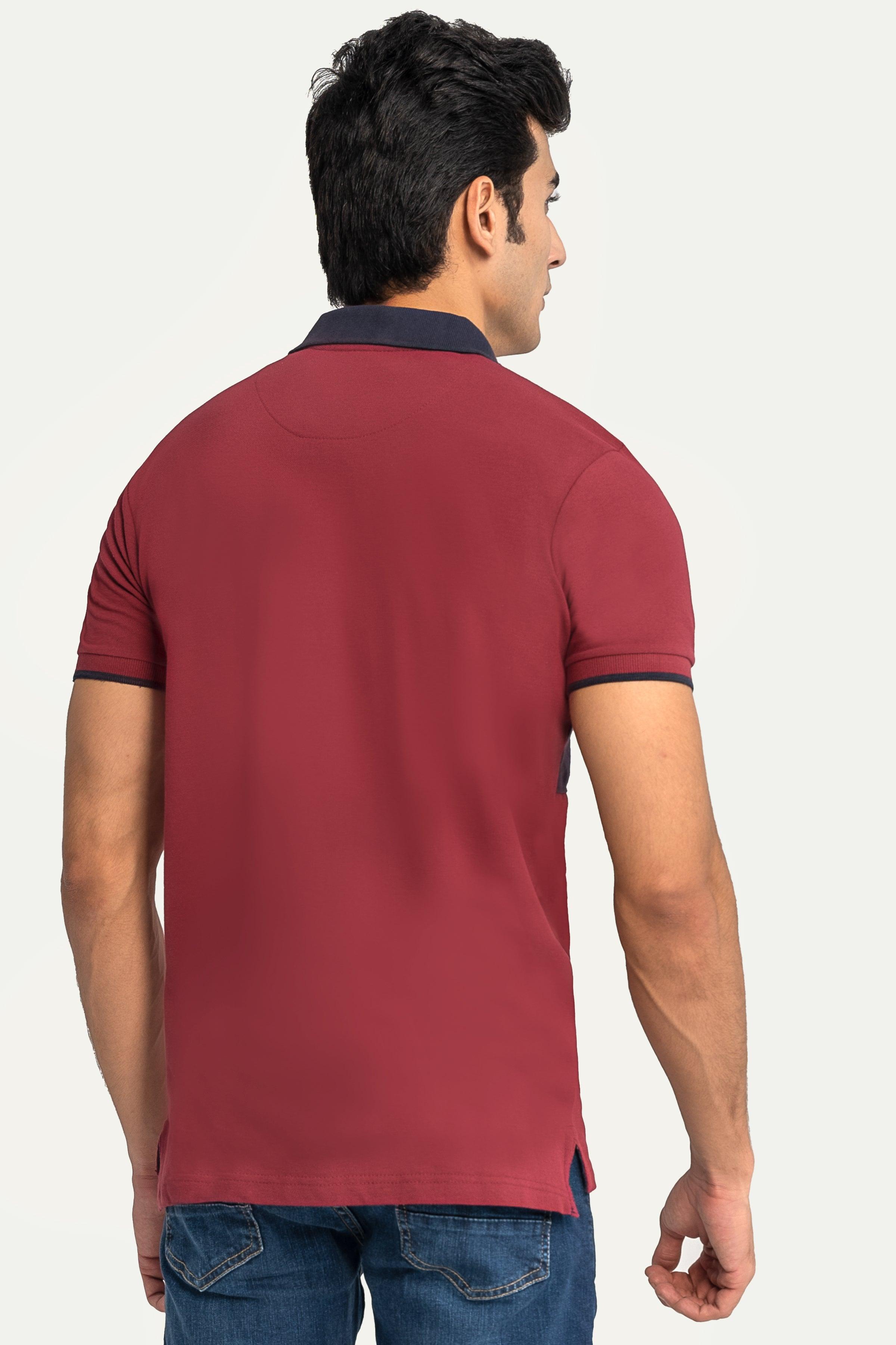 FASHION POLO MAHROON NAVY at Charcoal Clothing