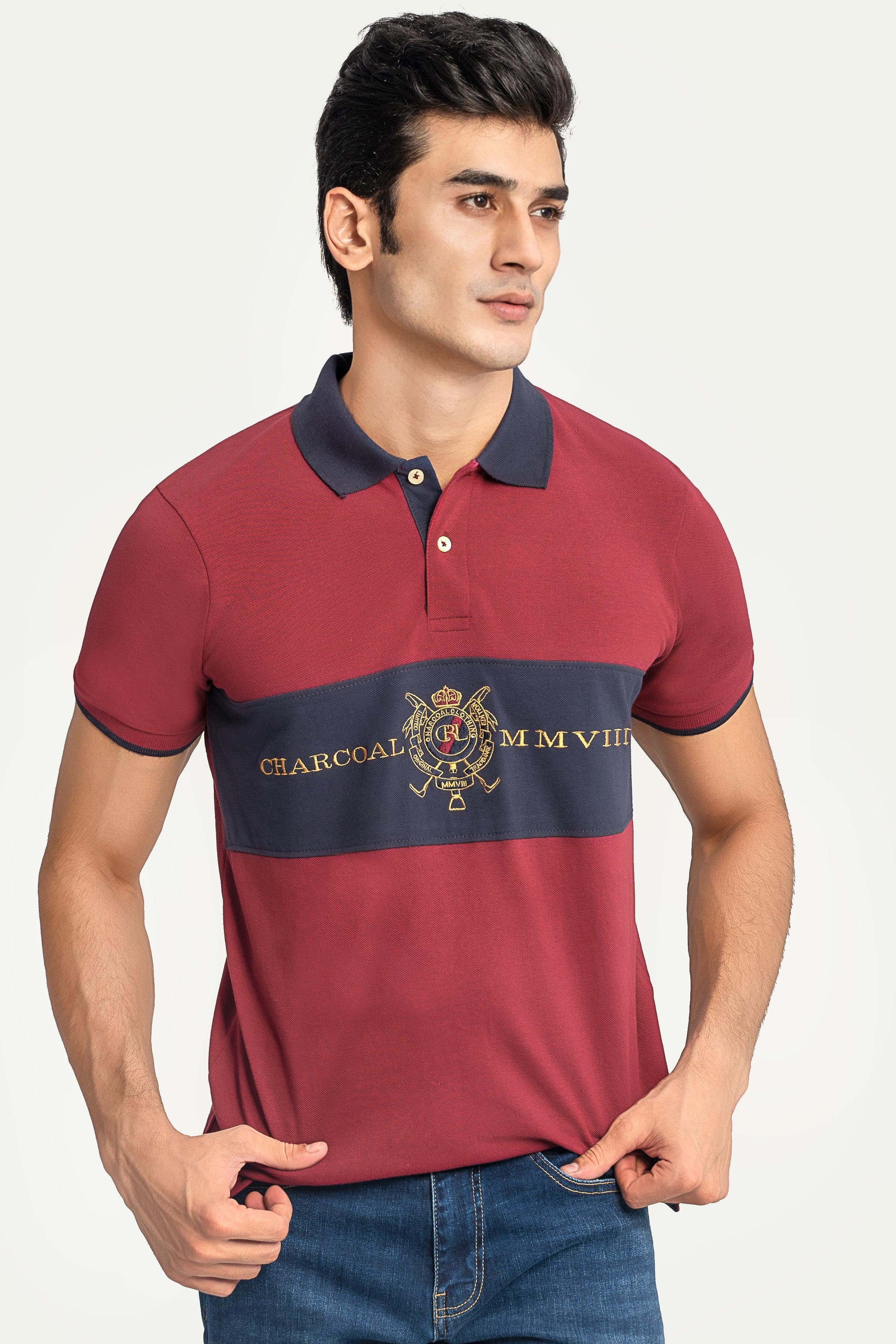 FASHION POLO MAHROON NAVY at Charcoal Clothing