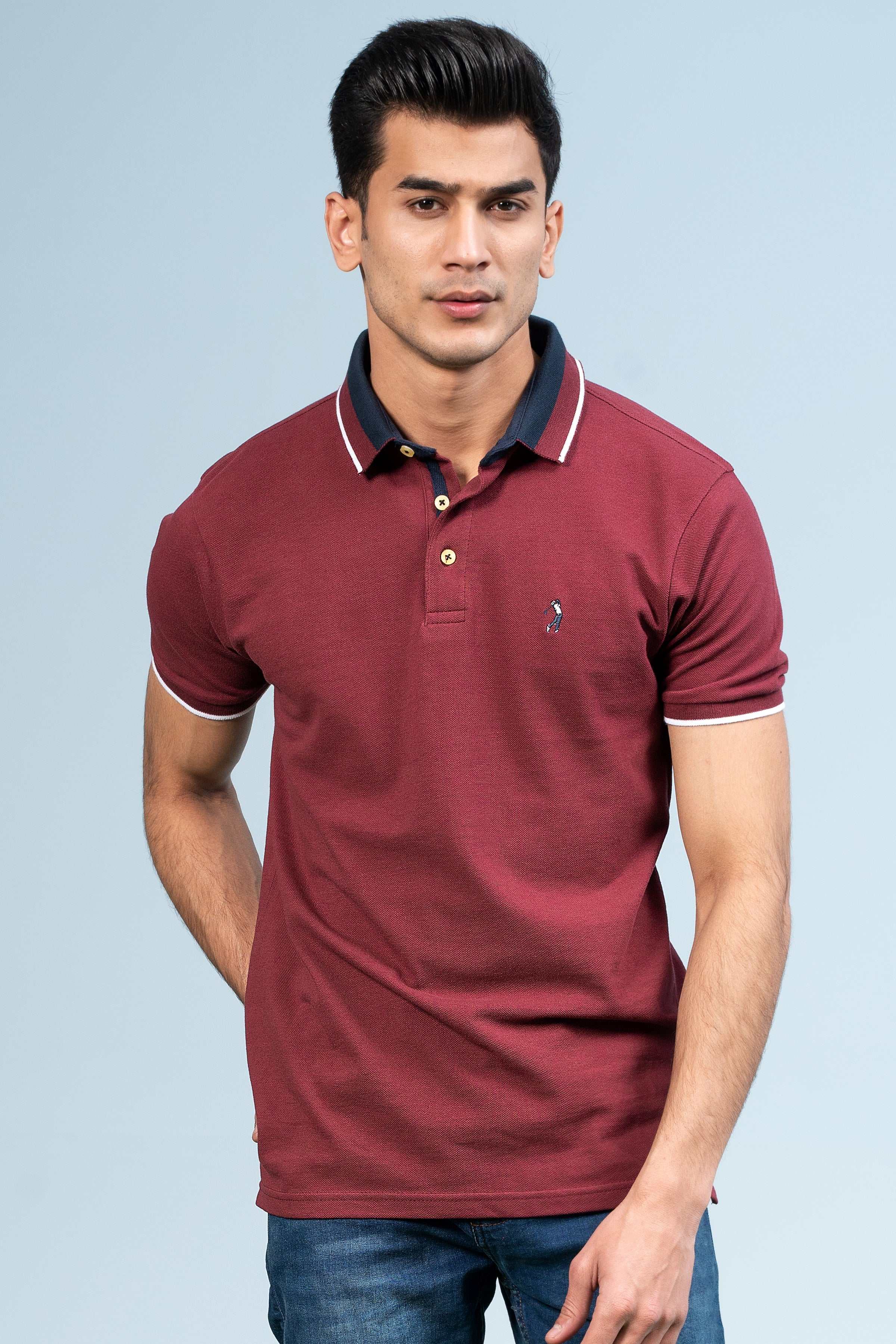 FASHION POLO MAROON at Charcoal Clothing