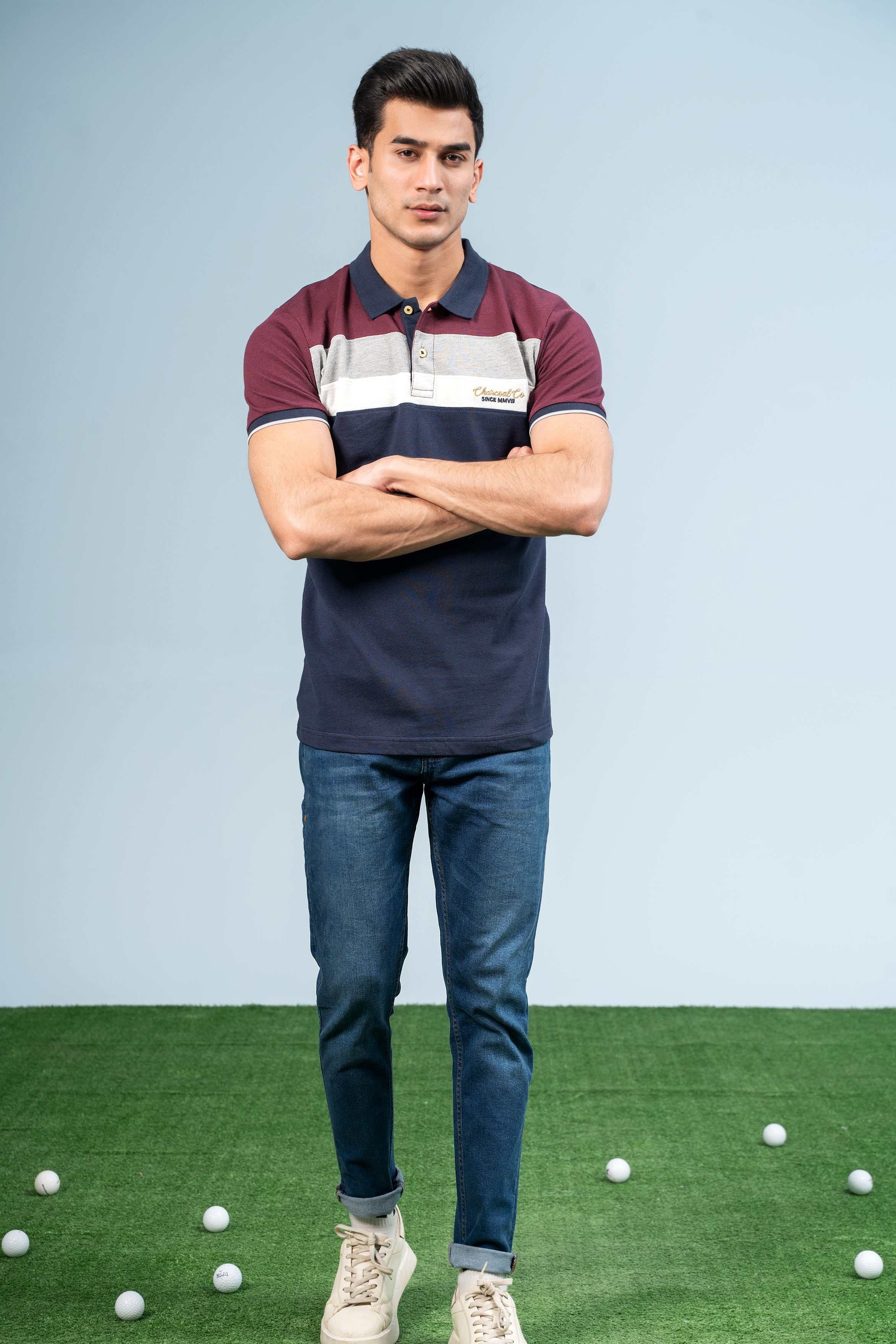 FASHION POLO MAROON at Charcoal Clothing