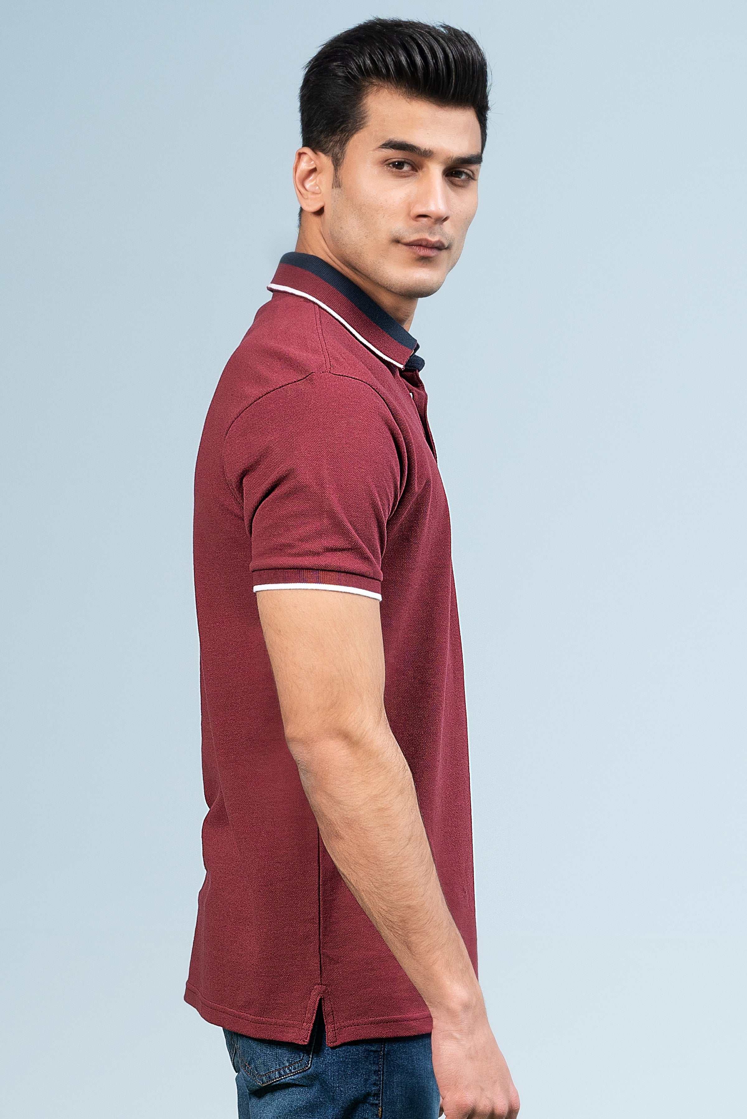 FASHION POLO MAROON at Charcoal Clothing