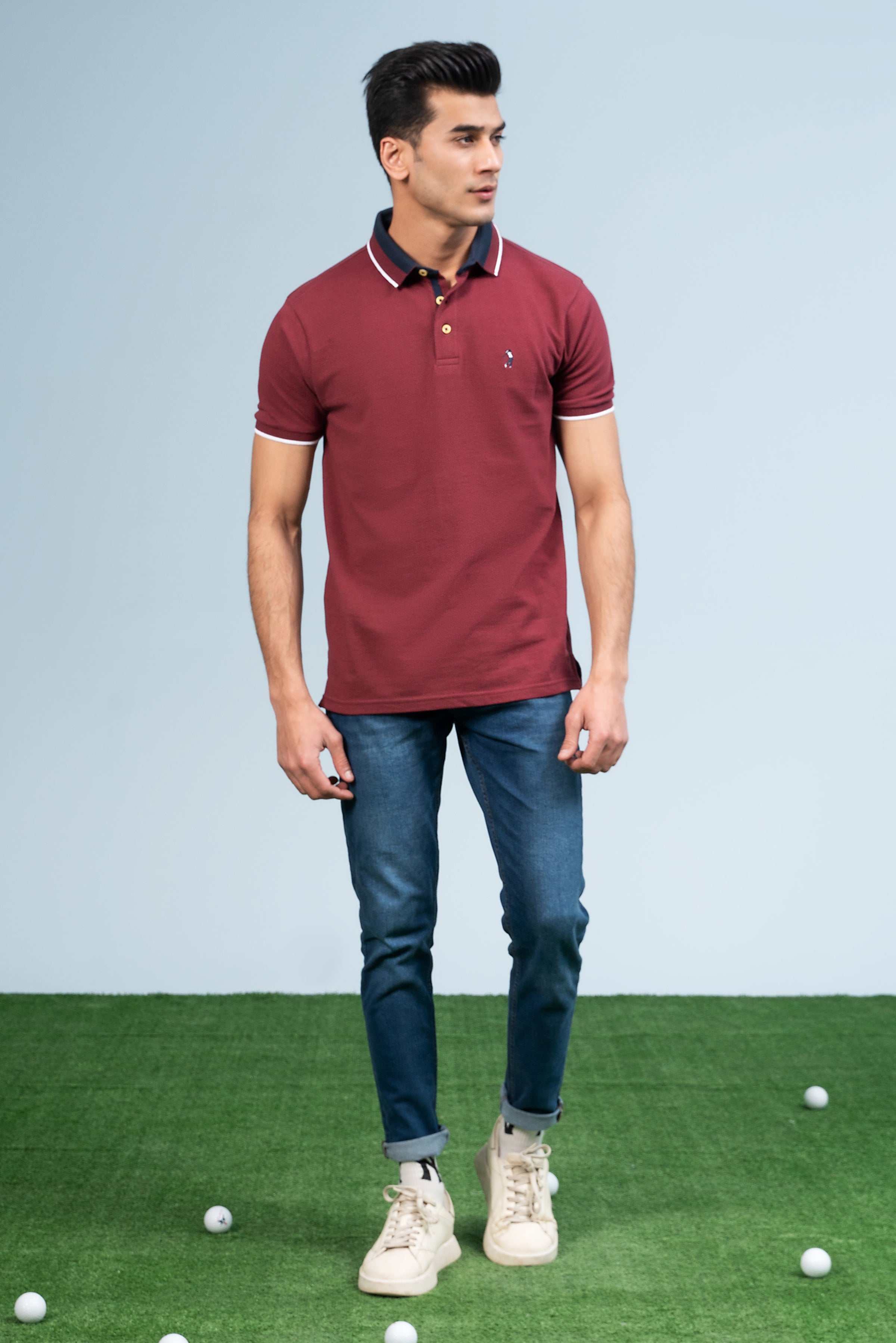 FASHION POLO MAROON at Charcoal Clothing