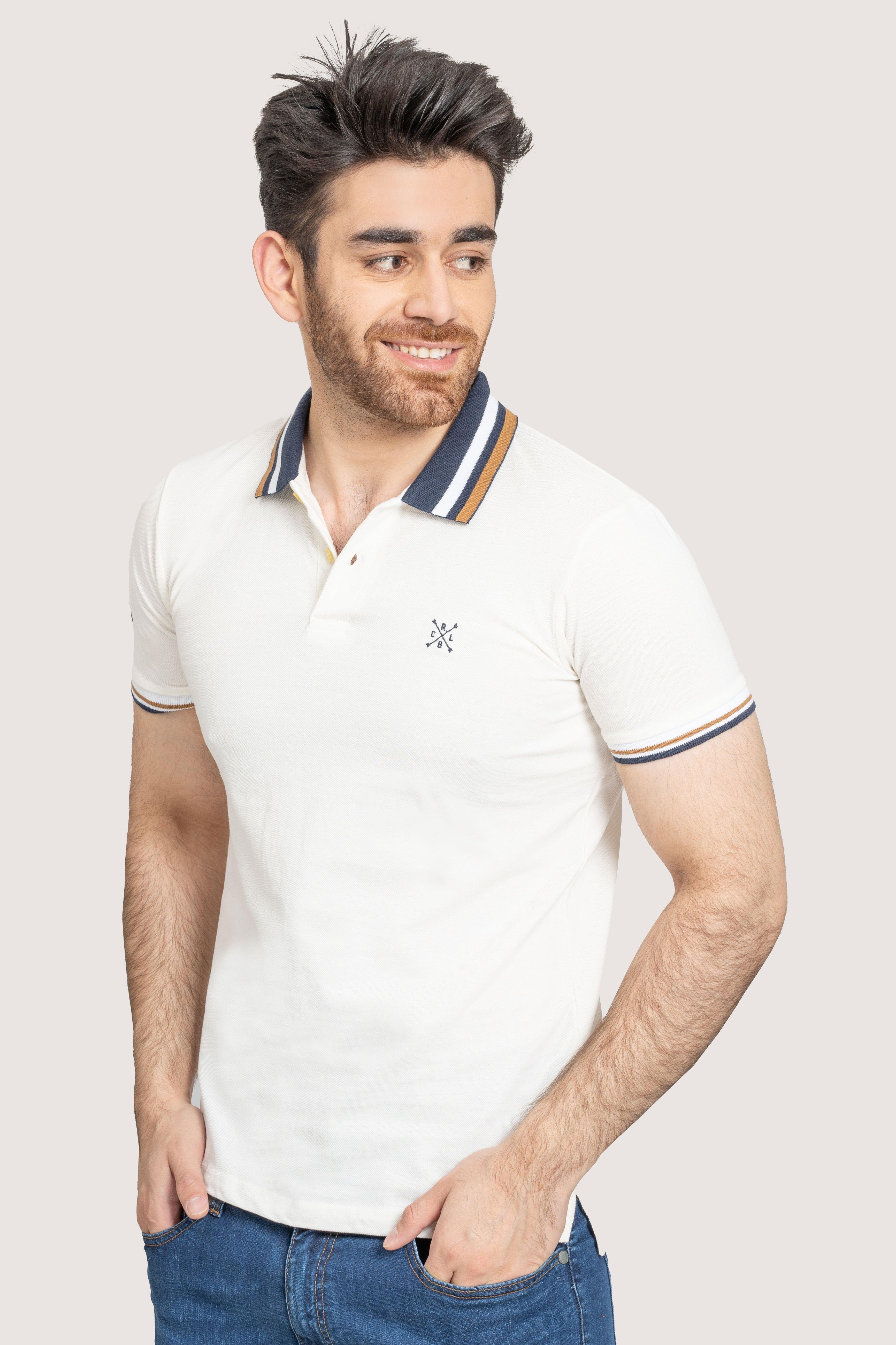 FASHION POLO WHITE at Charcoal Clothing