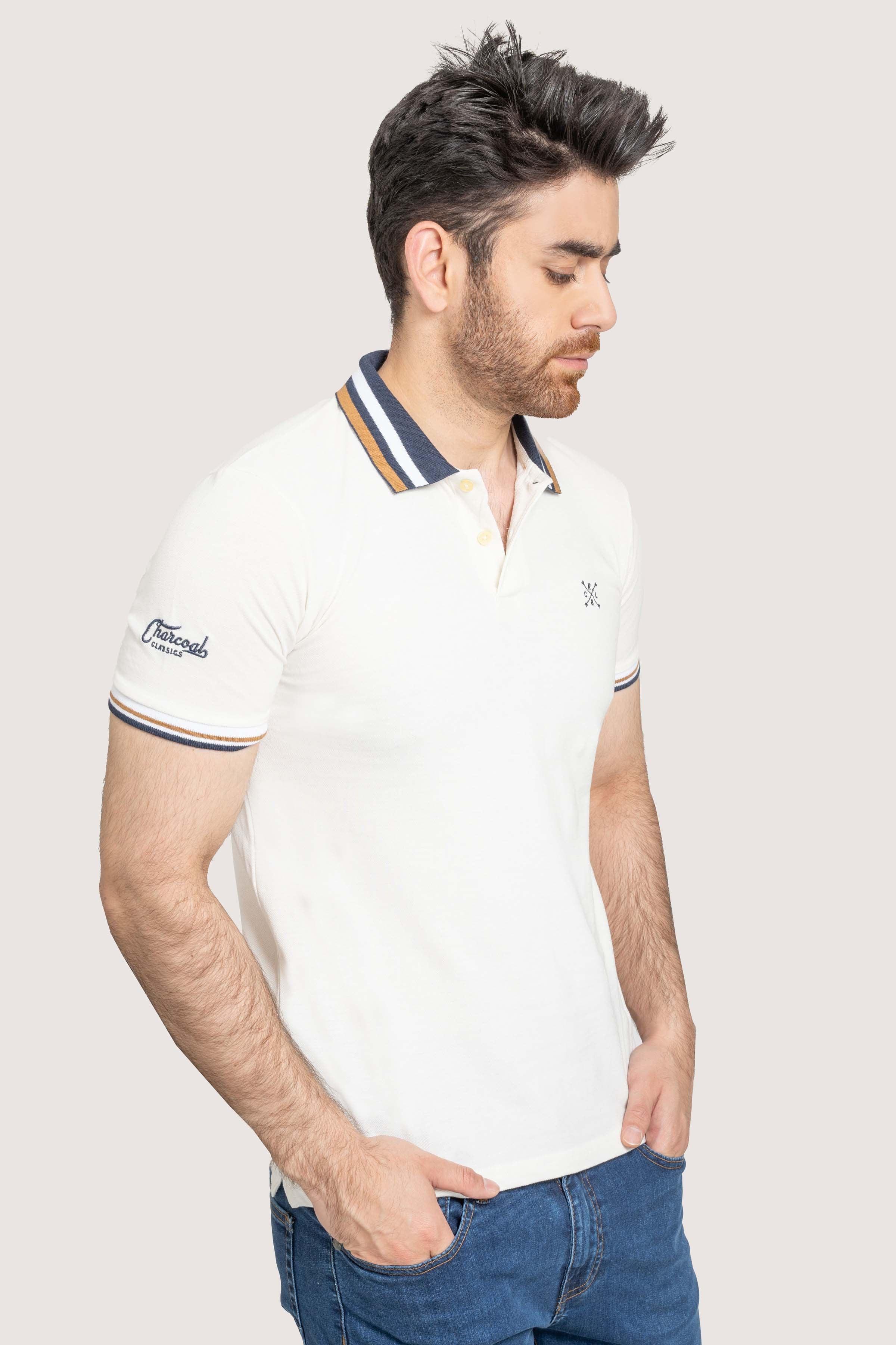 FASHION POLO WHITE at Charcoal Clothing