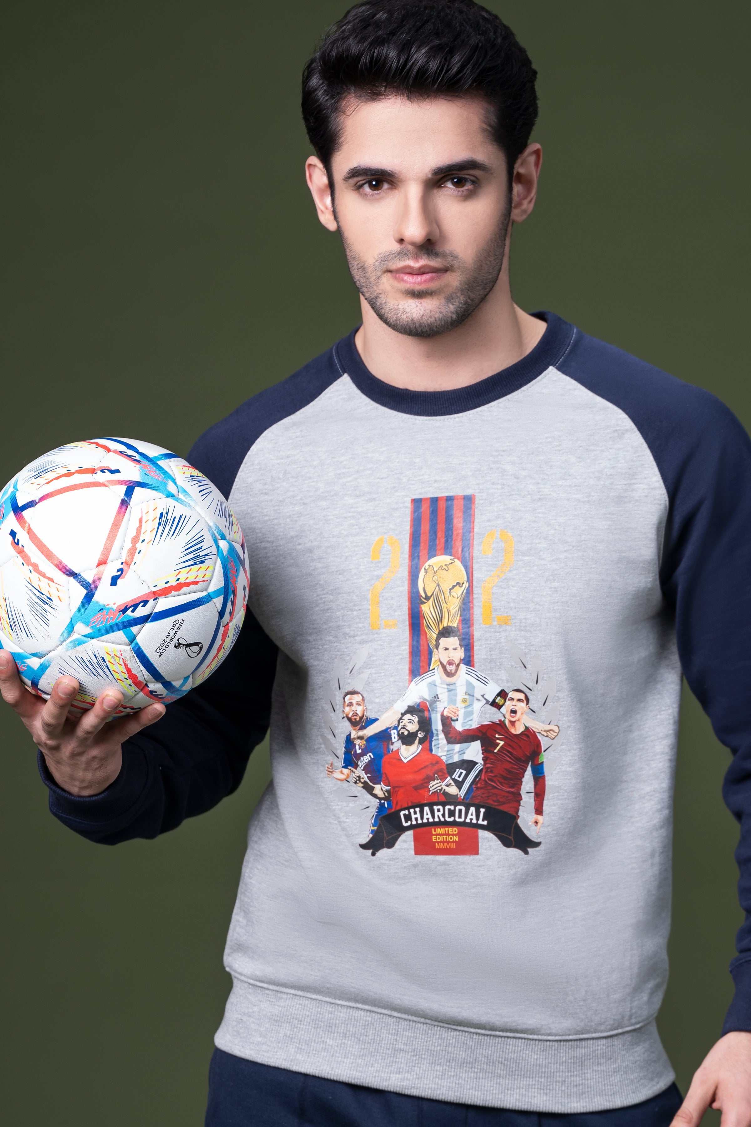 FIFA SWEAT SHIRT GREY NAVY at Charcoal Clothing