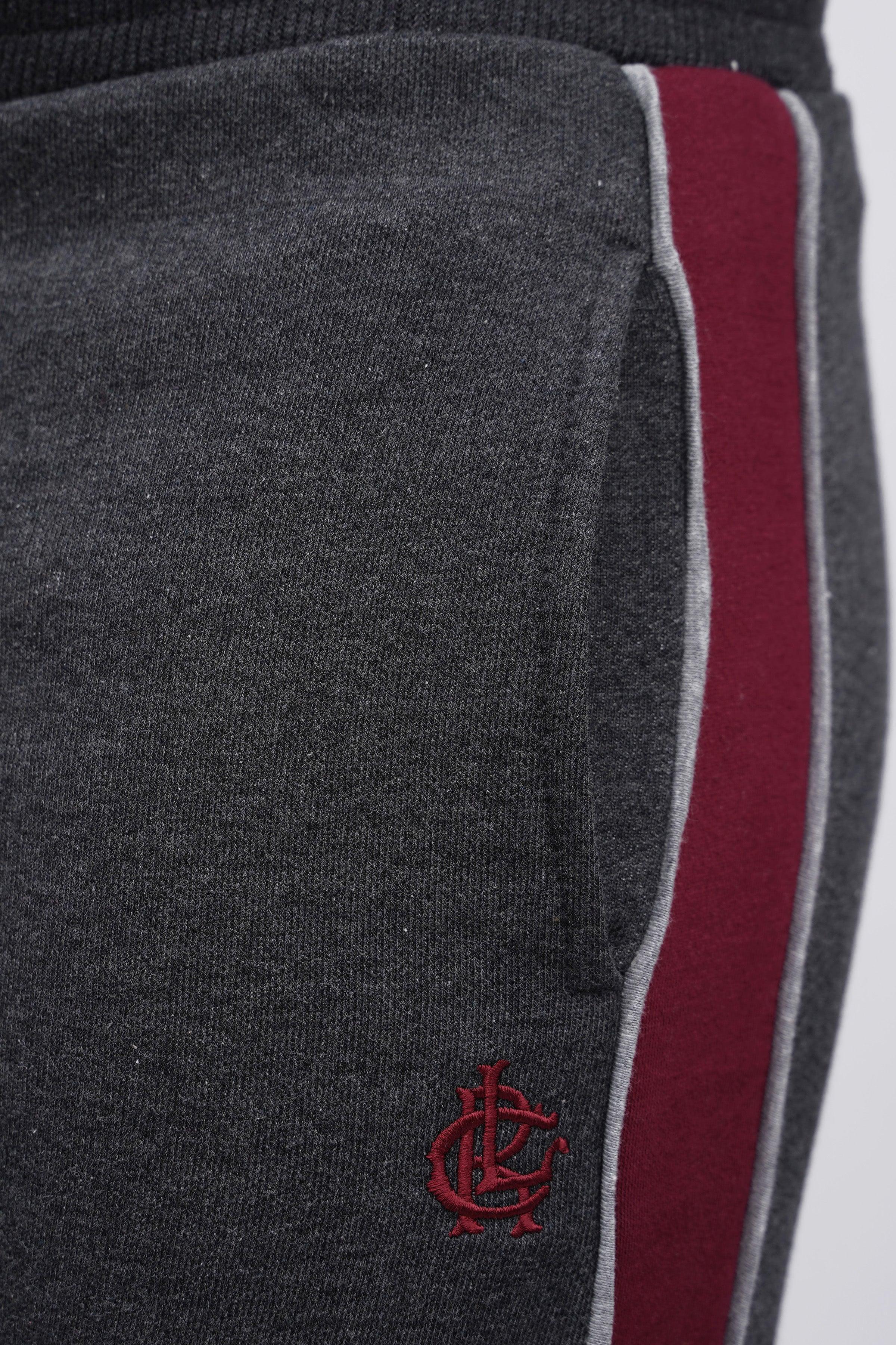 FLEECE CONTRAST PANNEL TROUSER CHARCOAL at Charcoal Clothing