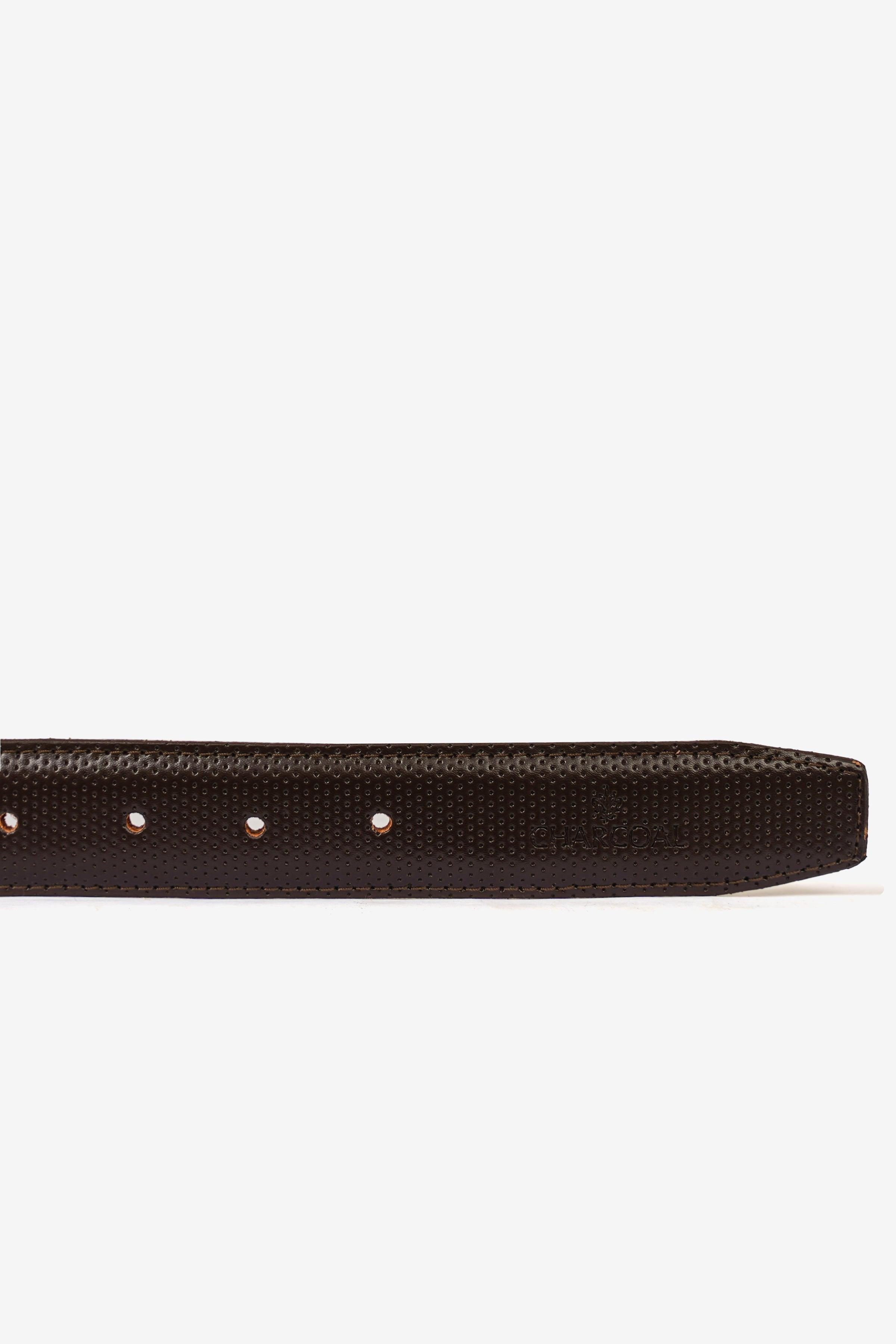 Dark brown belt strap with small round adjustment holes