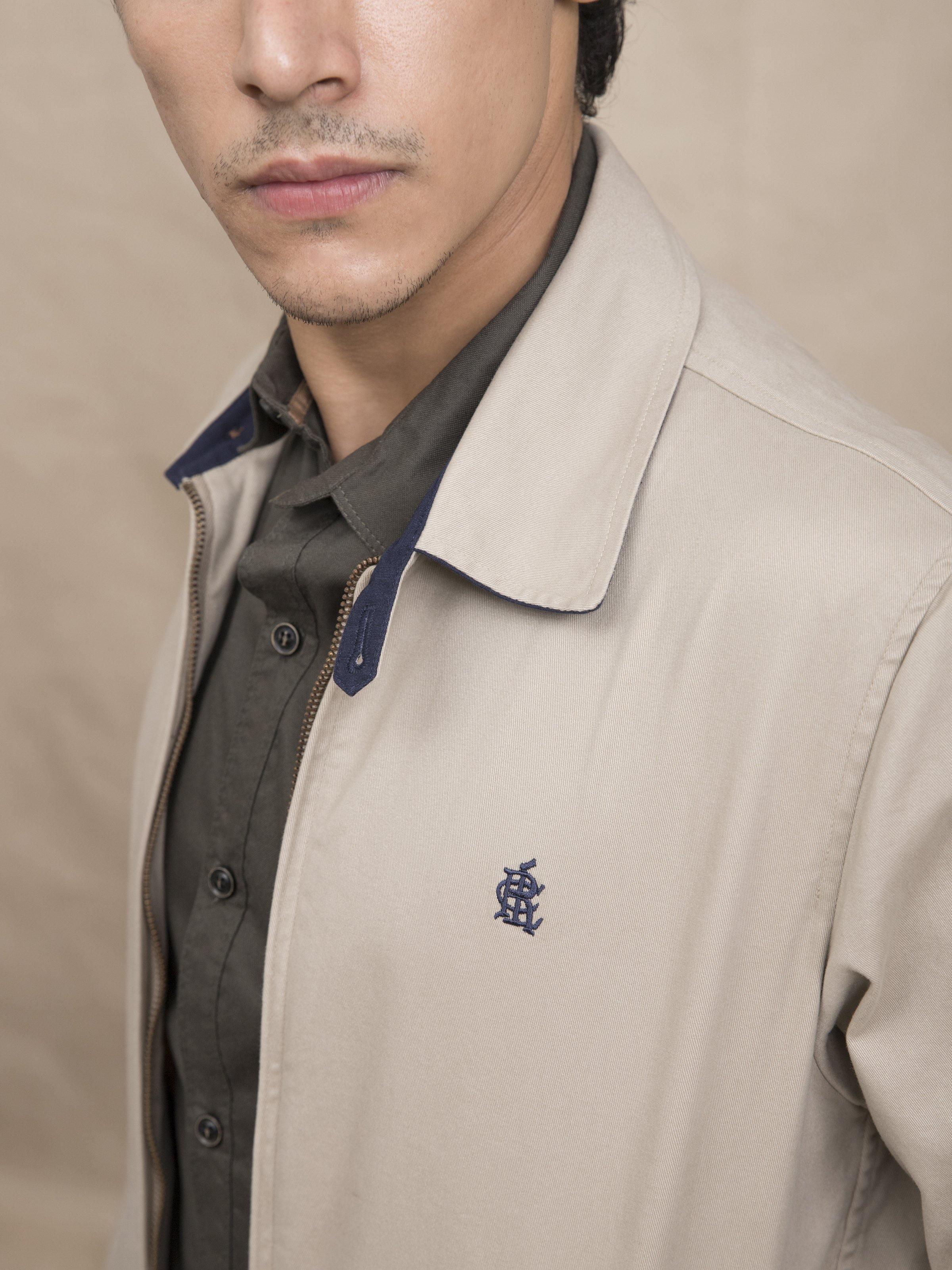 FULL SLEEVE COLLAR LIGHT KHAKI JACKET at Charcoal Clothing