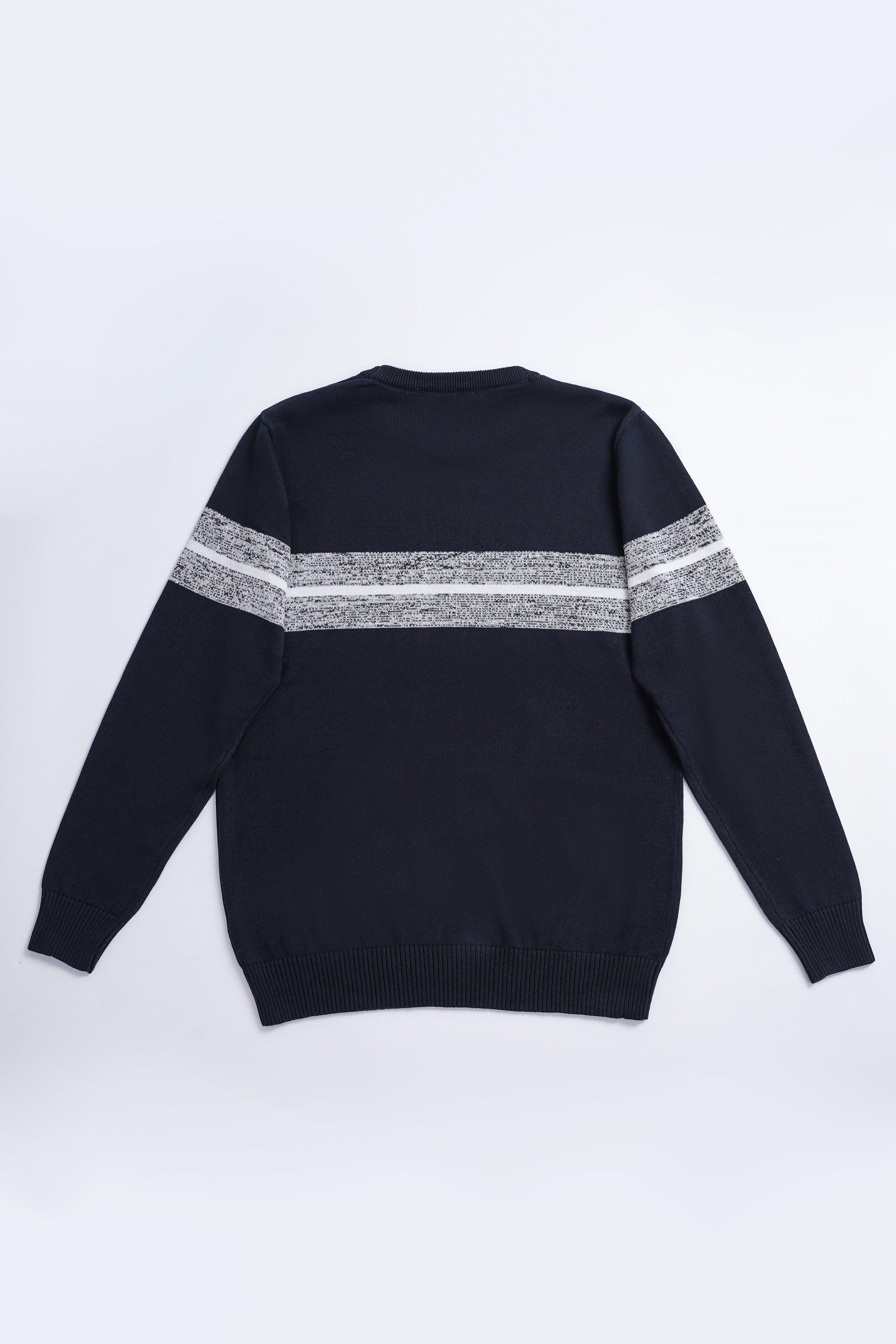 FULL SLEEVE SWEATER BLACK WHITE at Charcoal Clothing