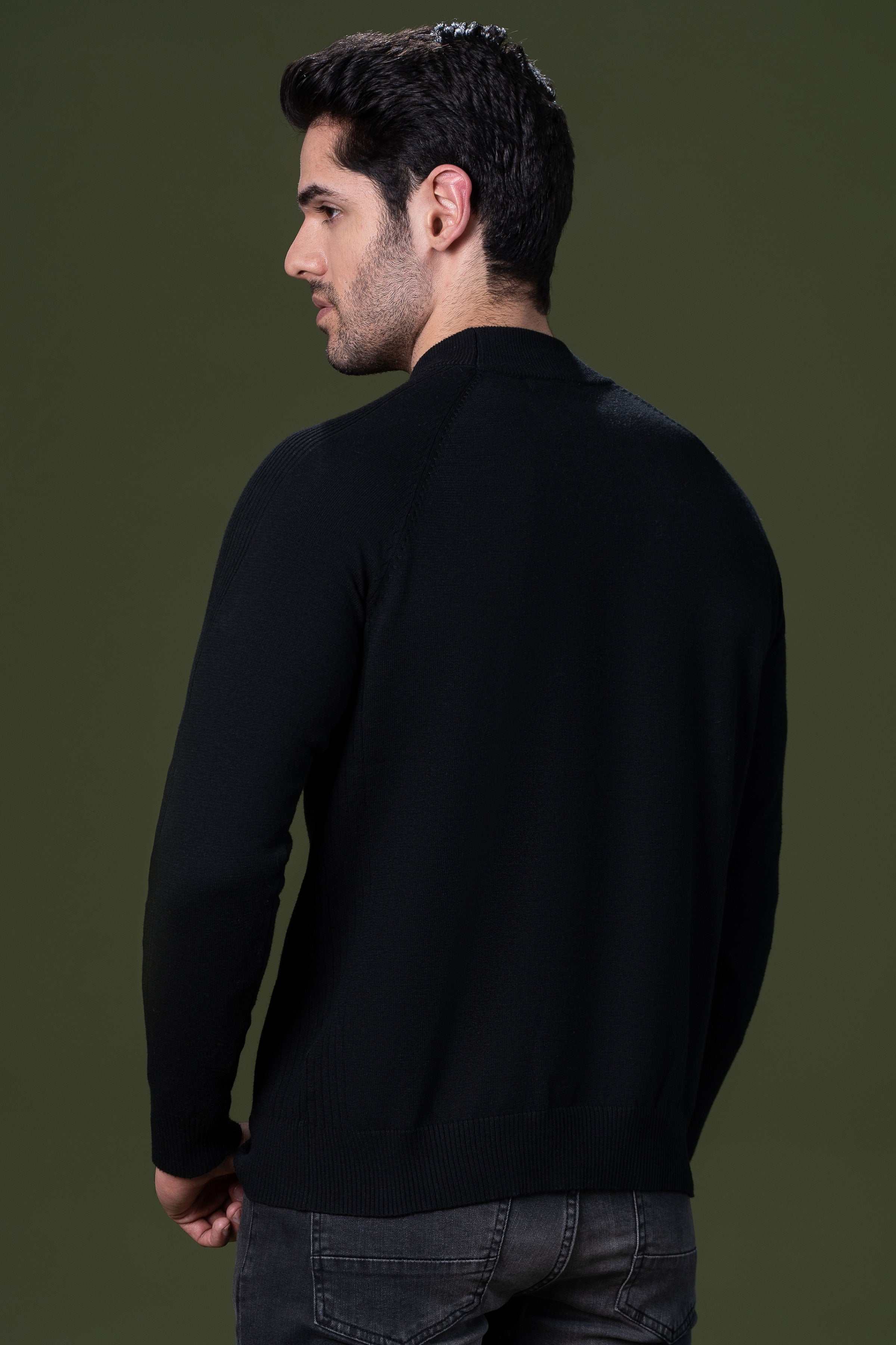 FULL SLEEVE SWEATER BLACK at Charcoal Clothing