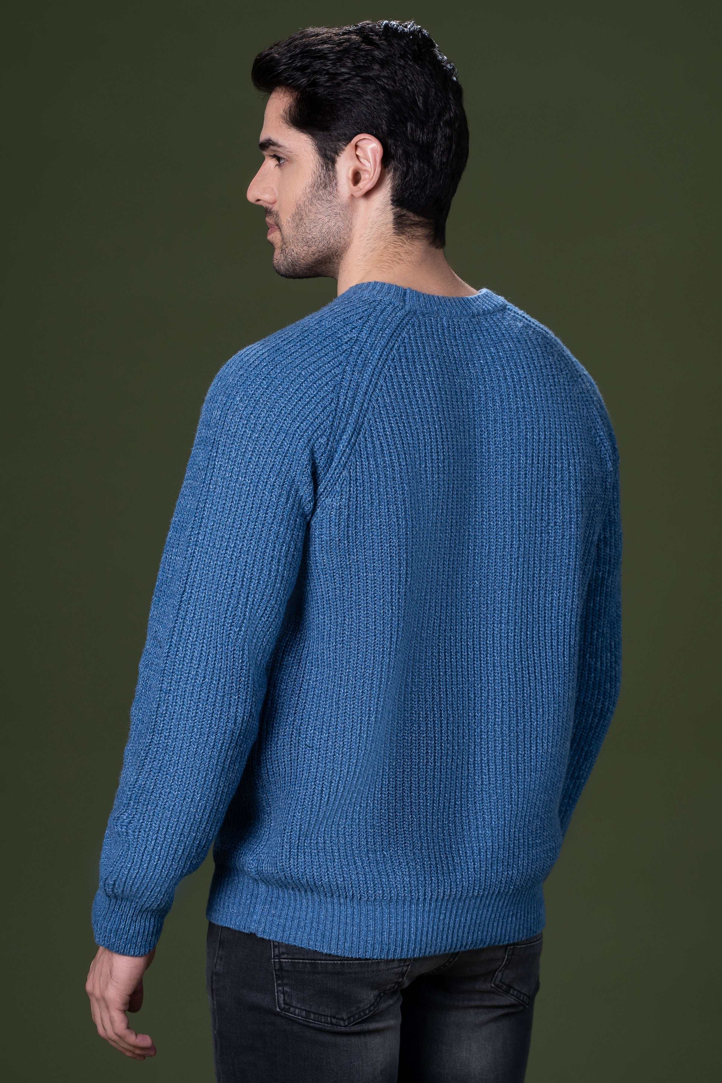 FULL SLEEVE SWEATER BLUE at Charcoal Clothing