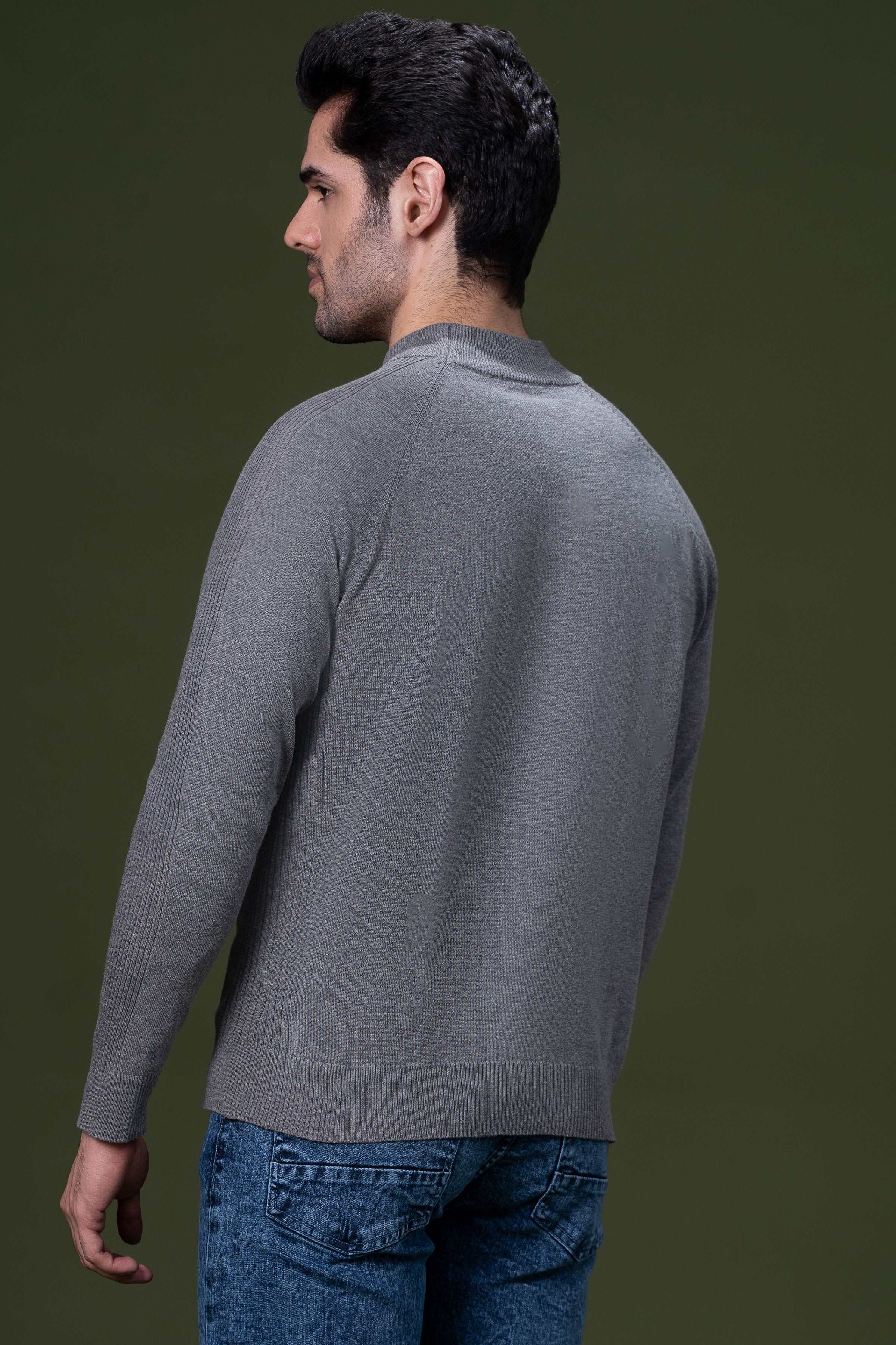 FULL SLEEVE SWEATER GREY at Charcoal Clothing