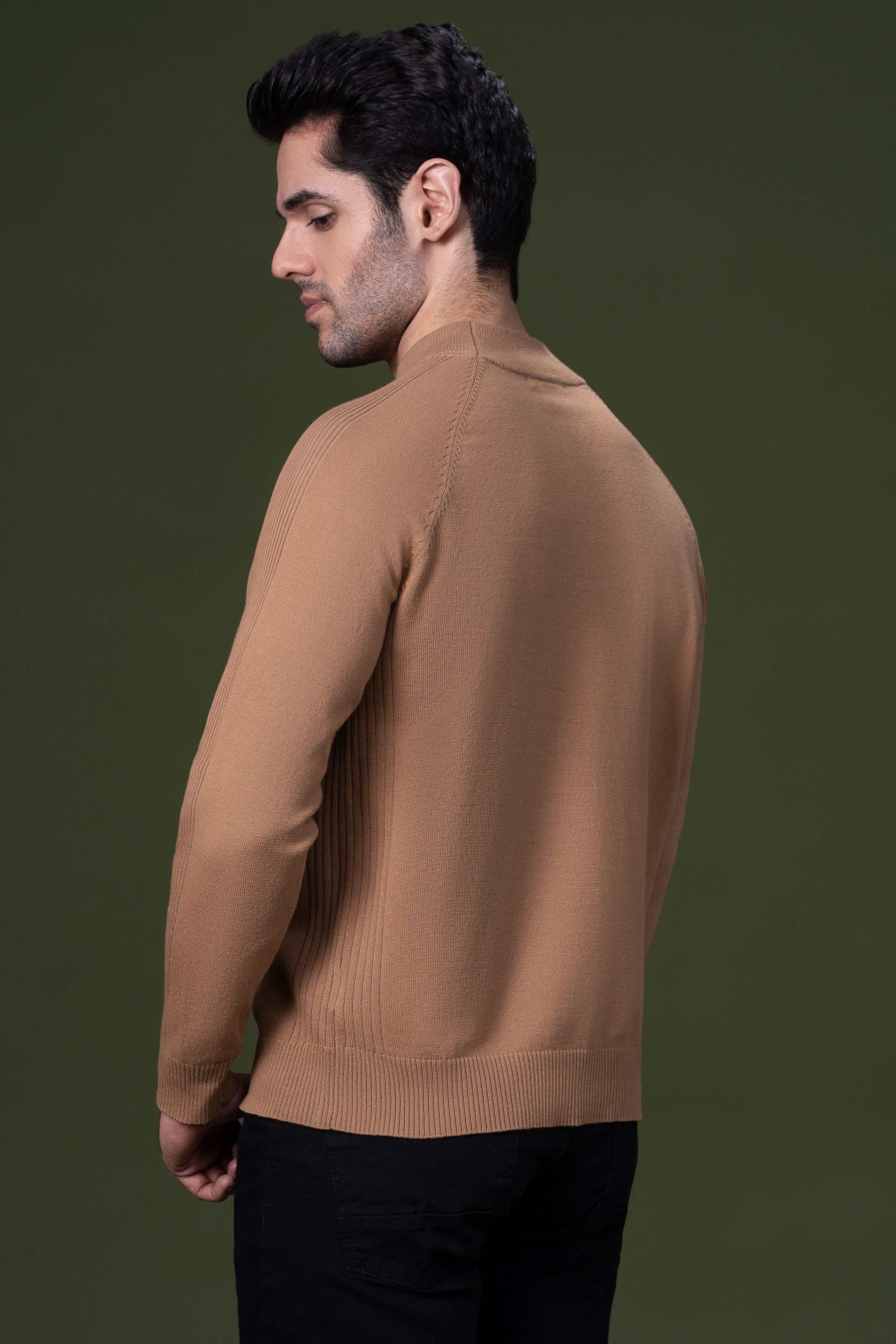 FULL SLEEVE SWEATER KHAKI at Charcoal Clothing