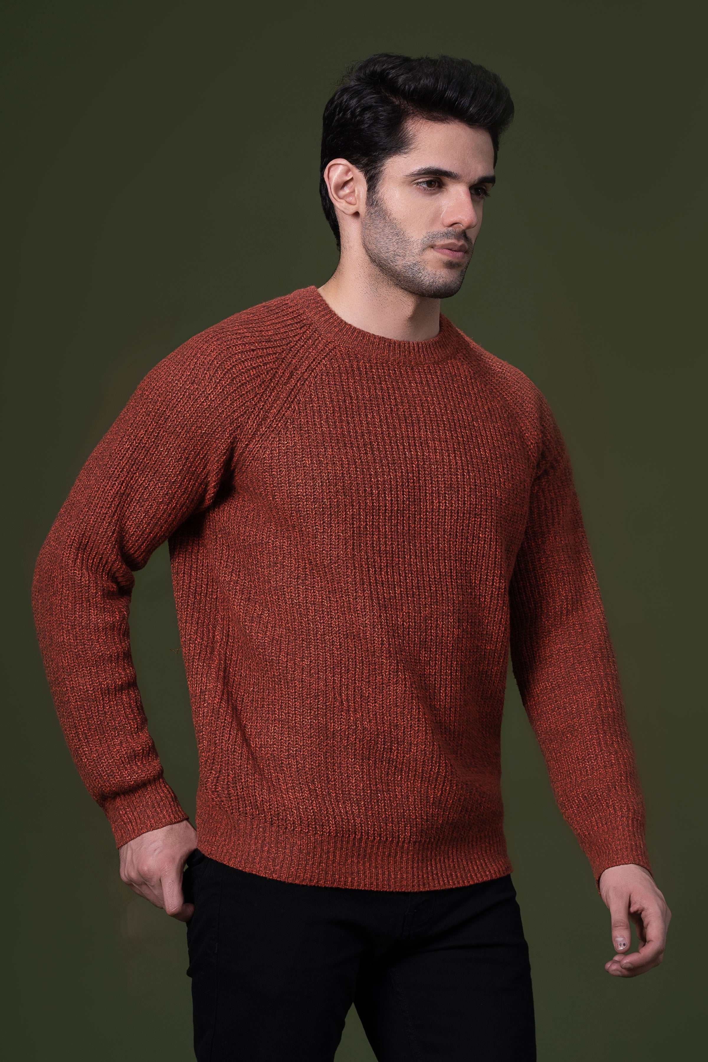 FULL SLEEVE SWEATER RUST at Charcoal Clothing