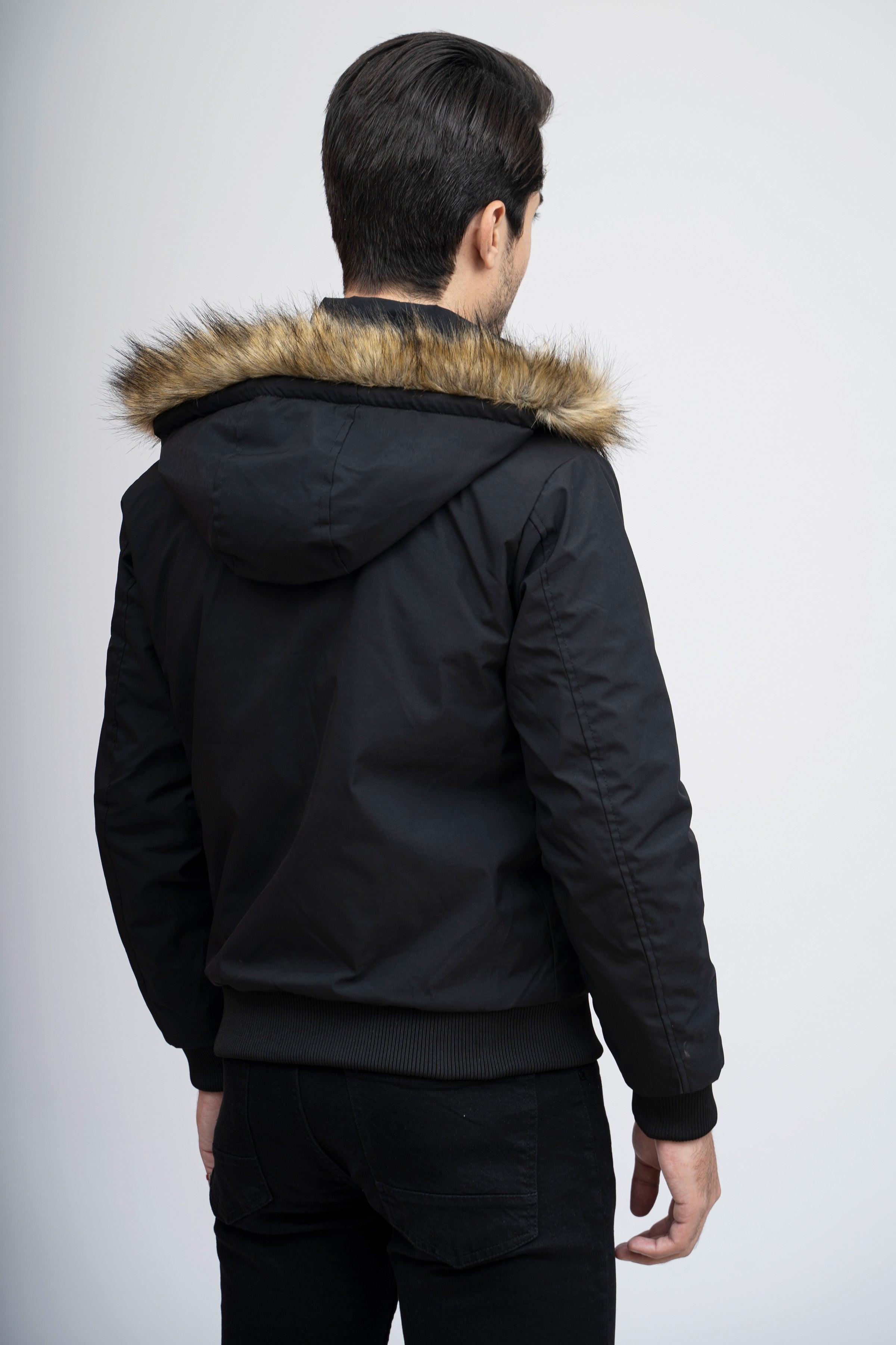 FUR JACKET F/S BLACK at Charcoal Clothing