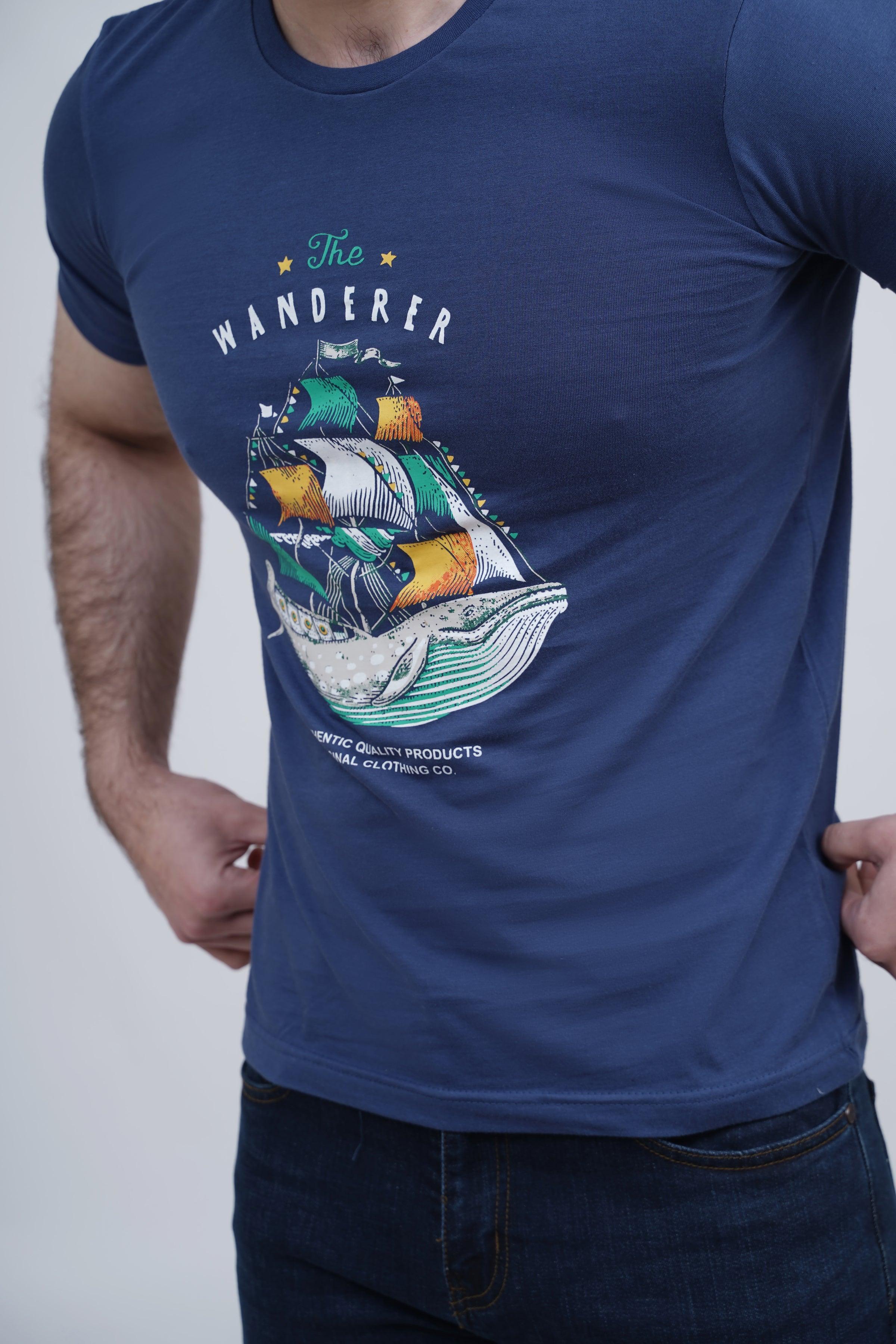 GRAPHIC T SHIRT BLUE at Charcoal Clothing