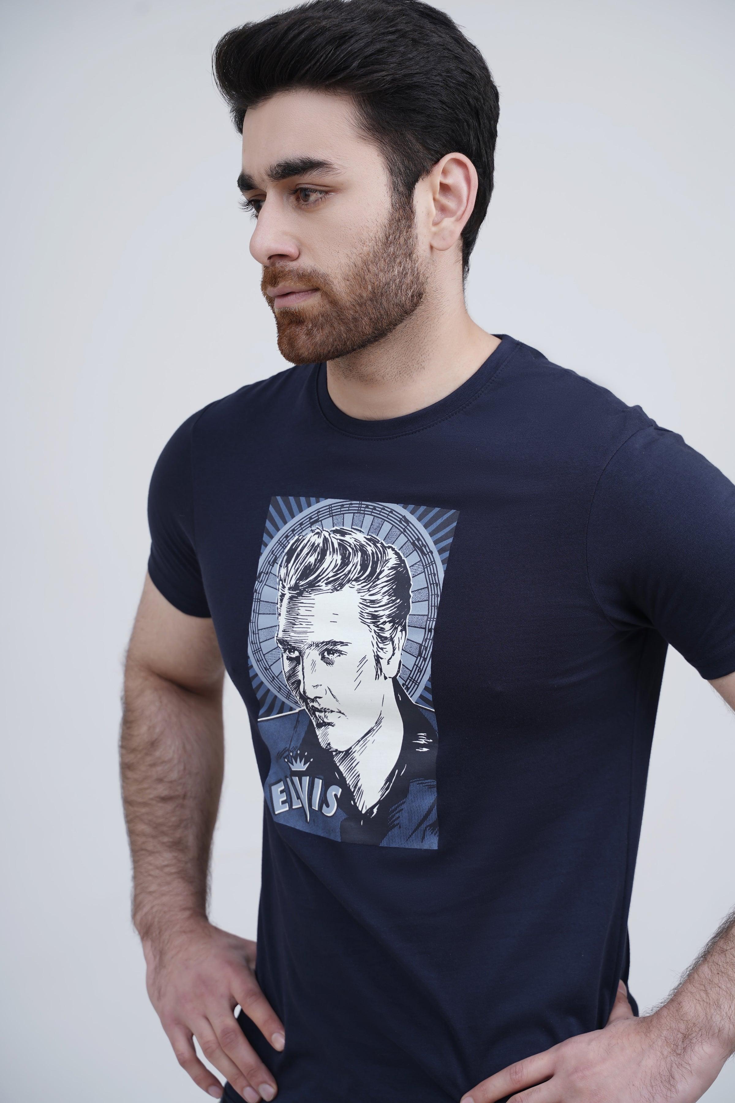 GRAPHIC T SHIRT DARK NAVY at Charcoal Clothing