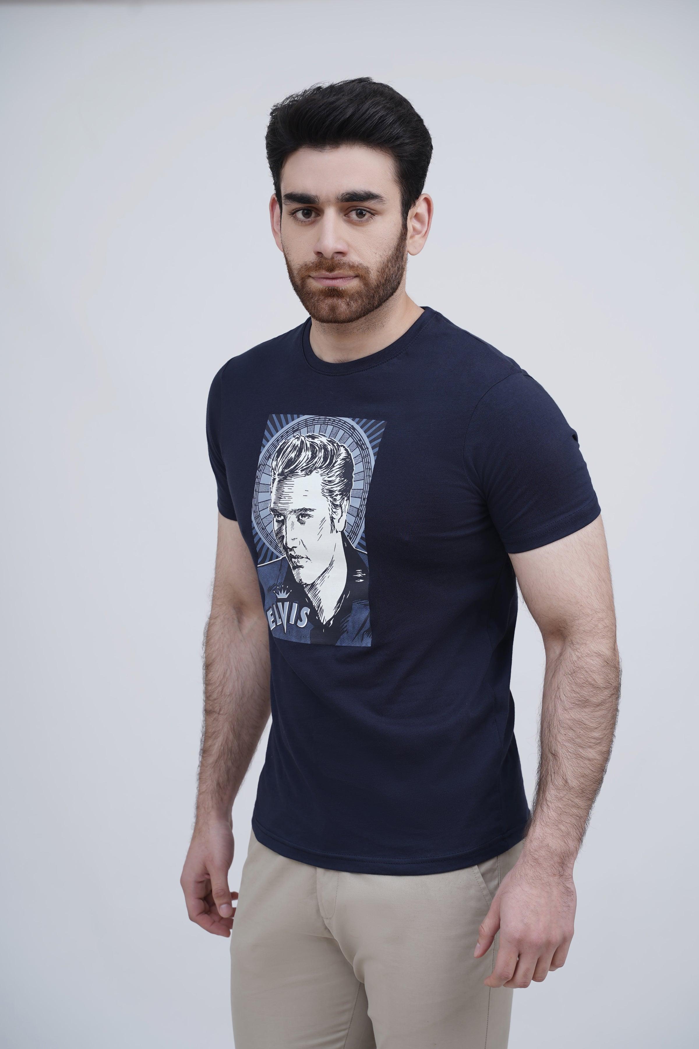 GRAPHIC T SHIRT DARK NAVY at Charcoal Clothing