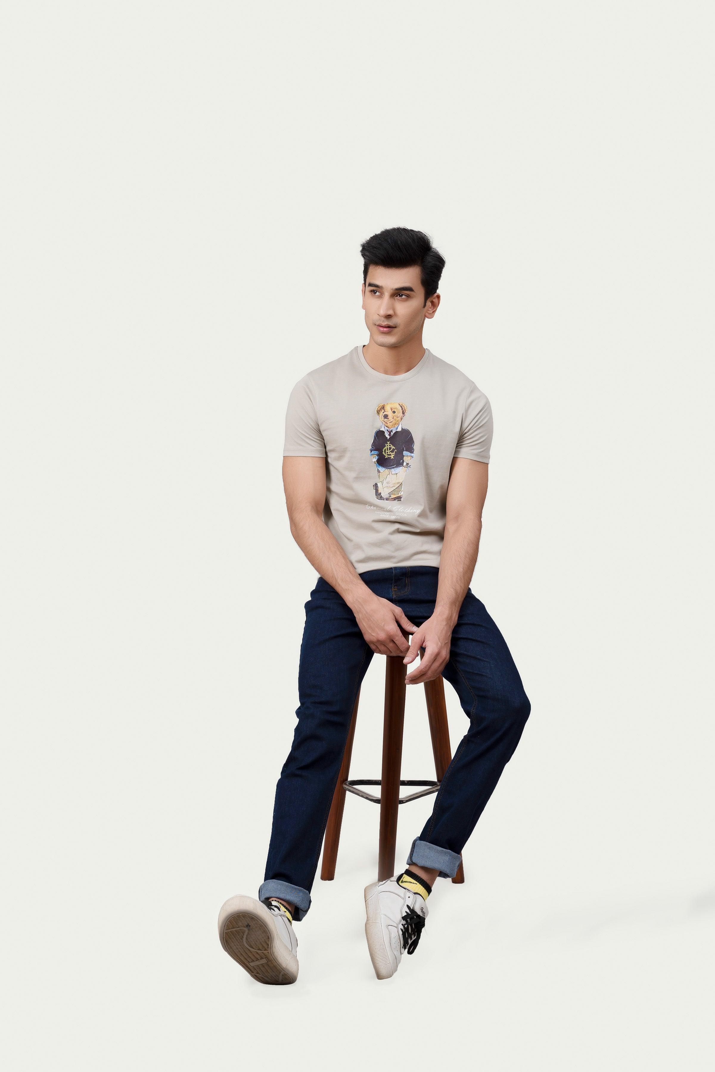 GRAPHIC T SHIRT KHAKI at Charcoal Clothing