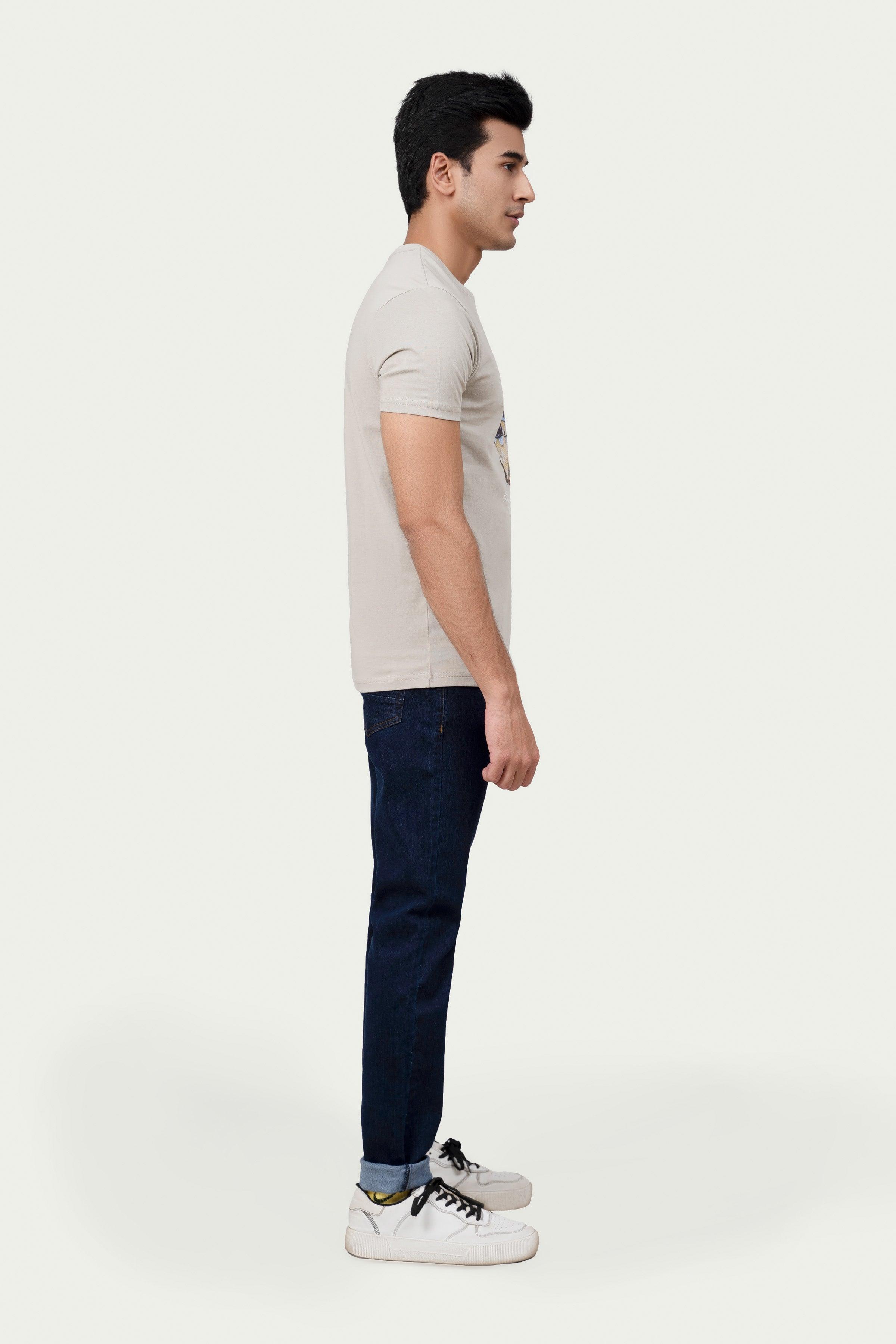 GRAPHIC T SHIRT KHAKI at Charcoal Clothing