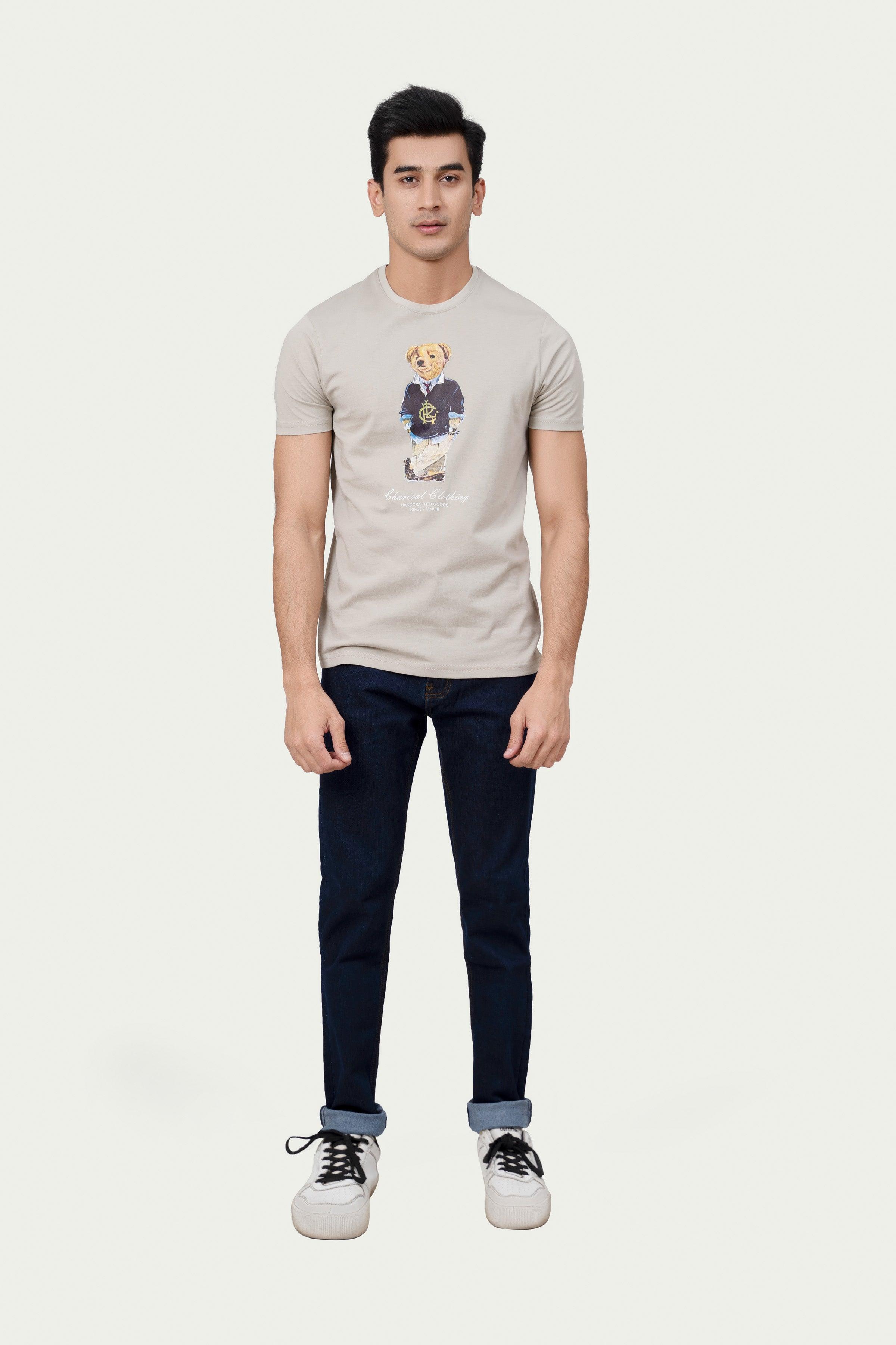GRAPHIC T SHIRT KHAKI at Charcoal Clothing