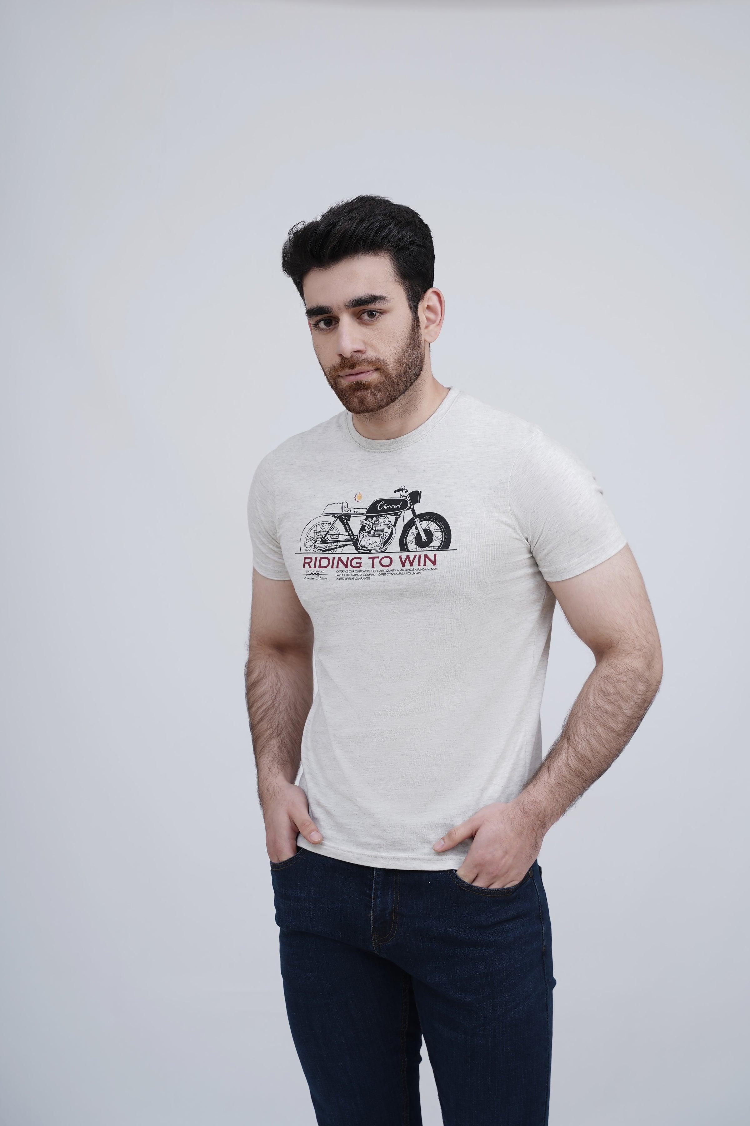 GRAPHIC T SHIRT OATMEAL at Charcoal Clothing