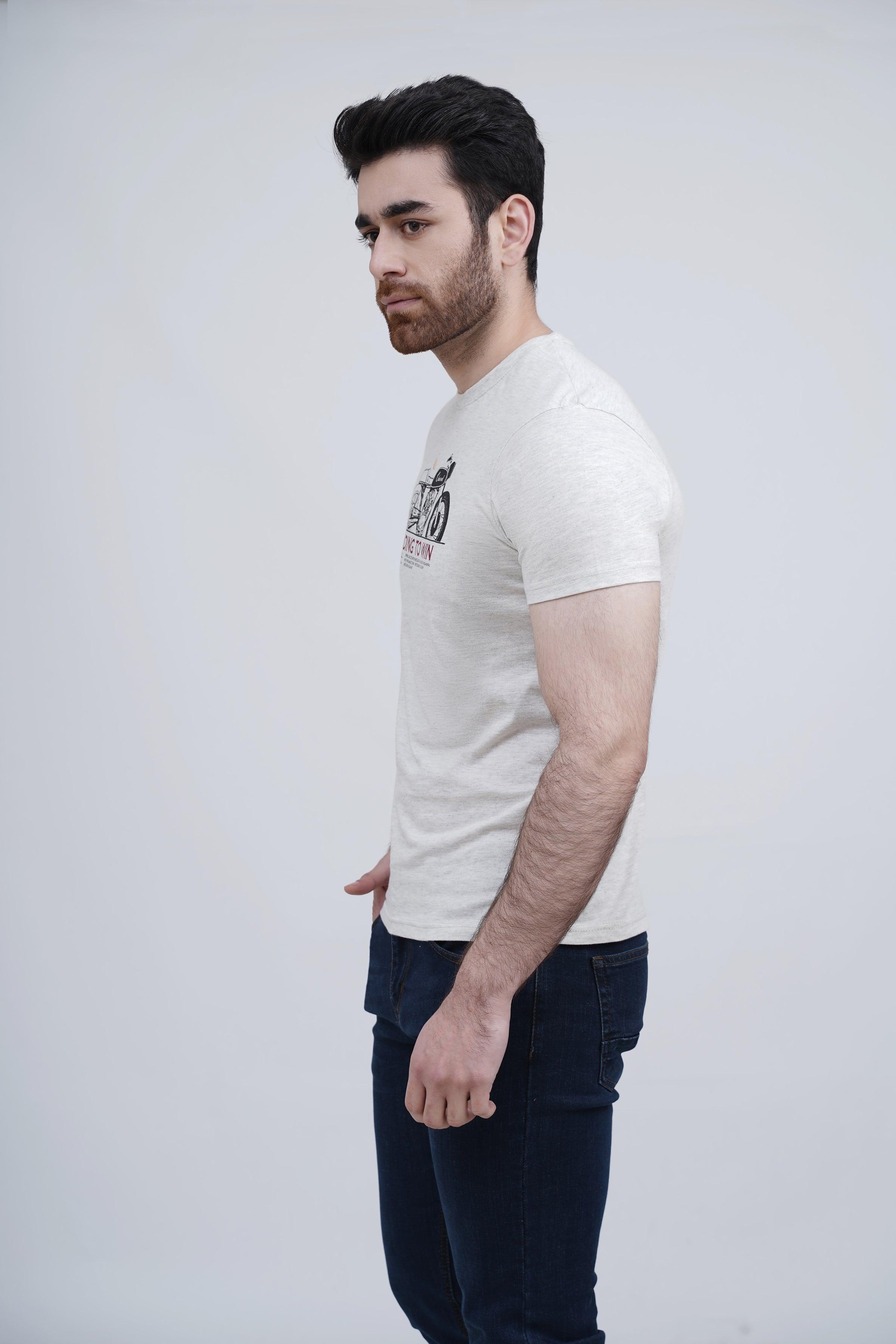 GRAPHIC T SHIRT OATMEAL at Charcoal Clothing