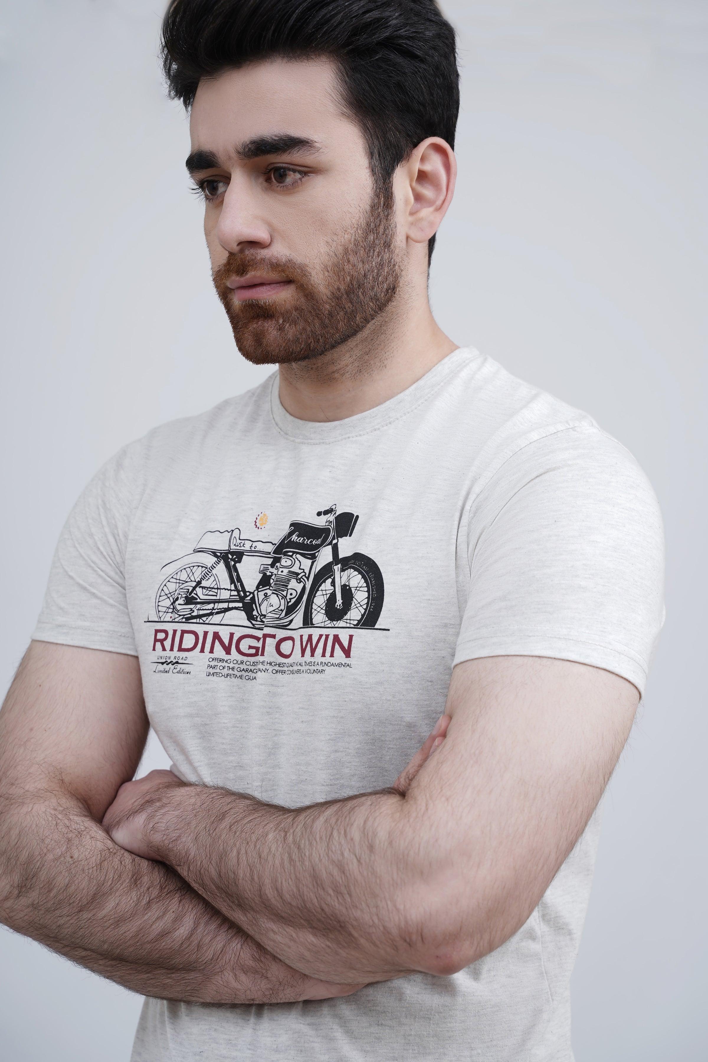 GRAPHIC T SHIRT OATMEAL at Charcoal Clothing