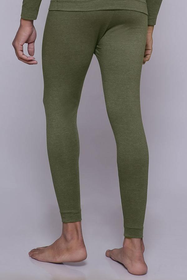 HEATTECH warmer lower in green, ankle-length leggings with seam detail