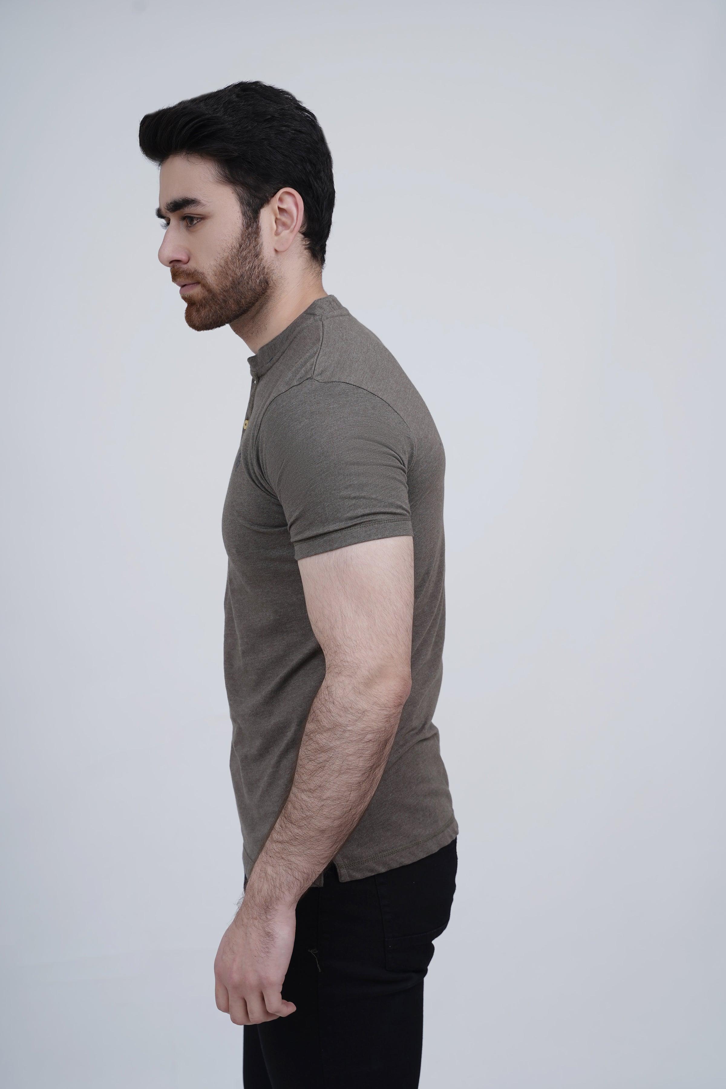 HENLAY T SHIRT GREEN at Charcoal Clothing