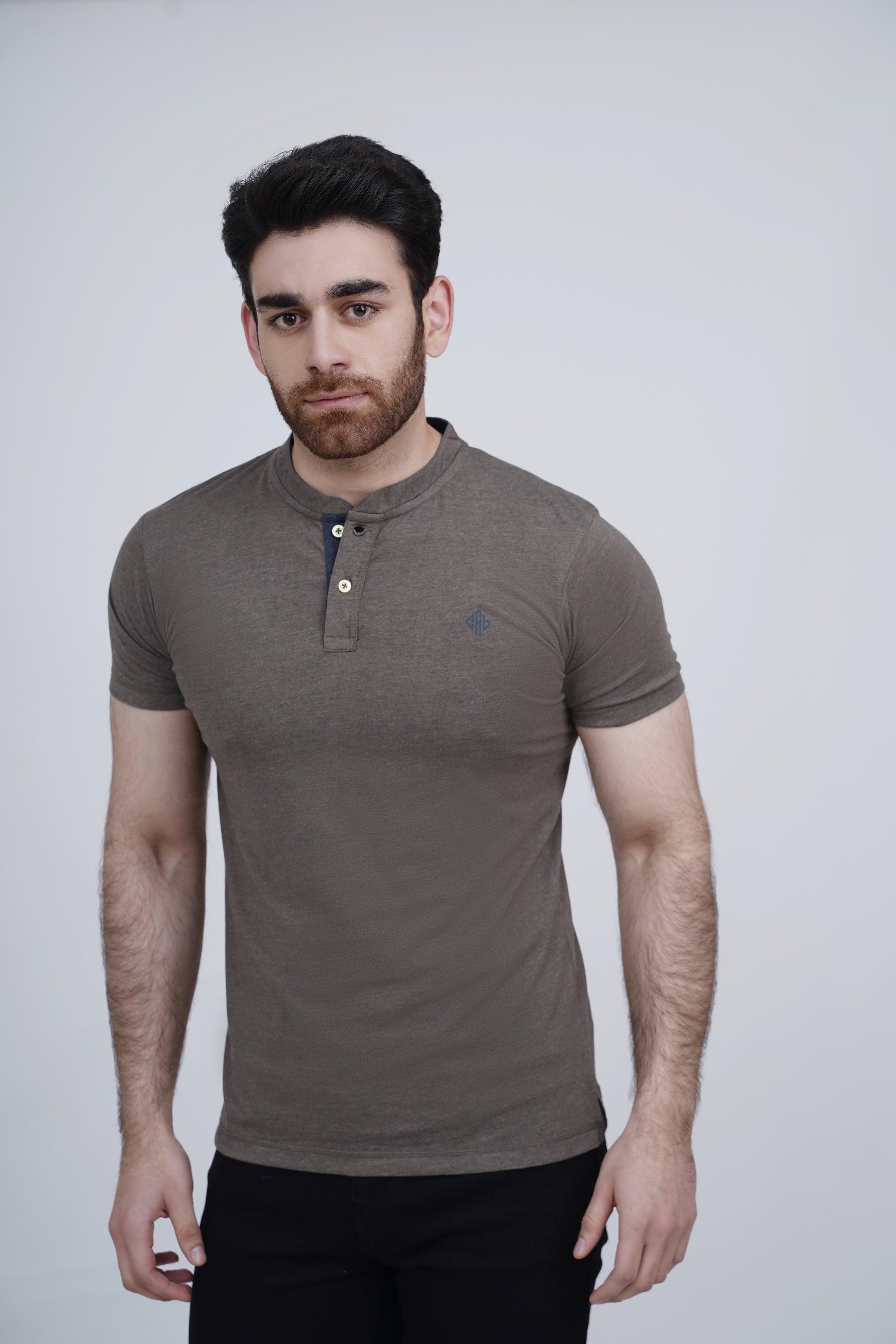 HENLAY T SHIRT GREEN at Charcoal Clothing