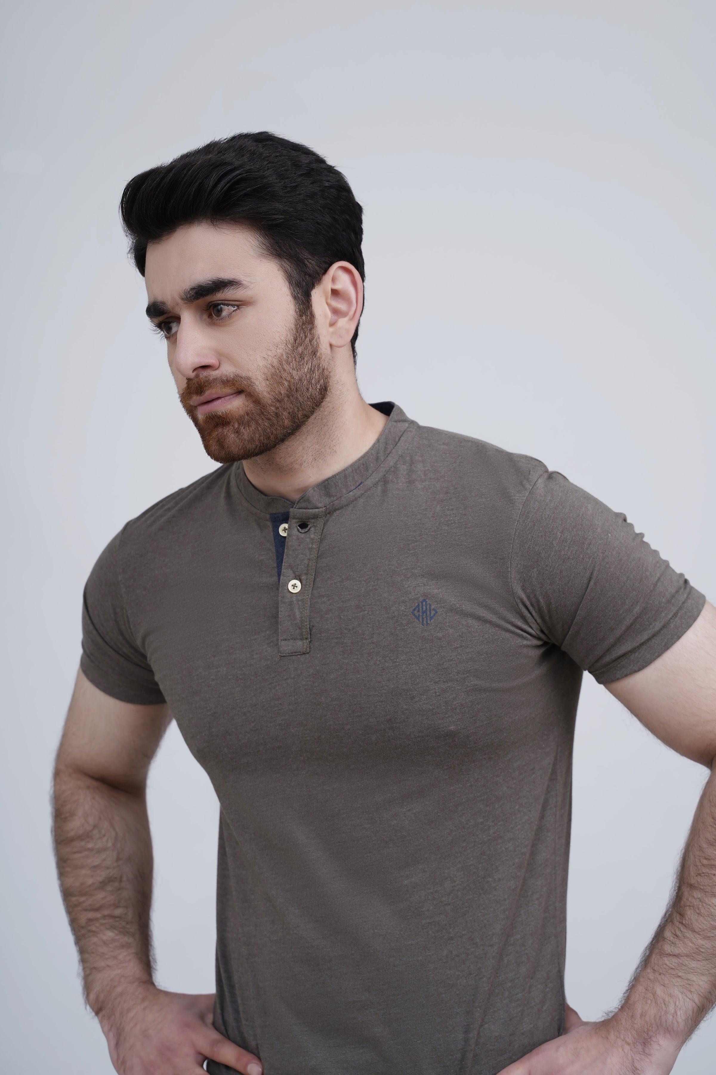 HENLAY T SHIRT GREEN at Charcoal Clothing